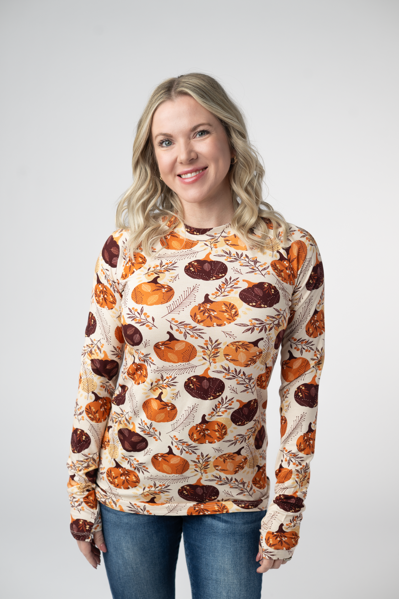 Blair Long Sleeve Top - Autumn Gourds