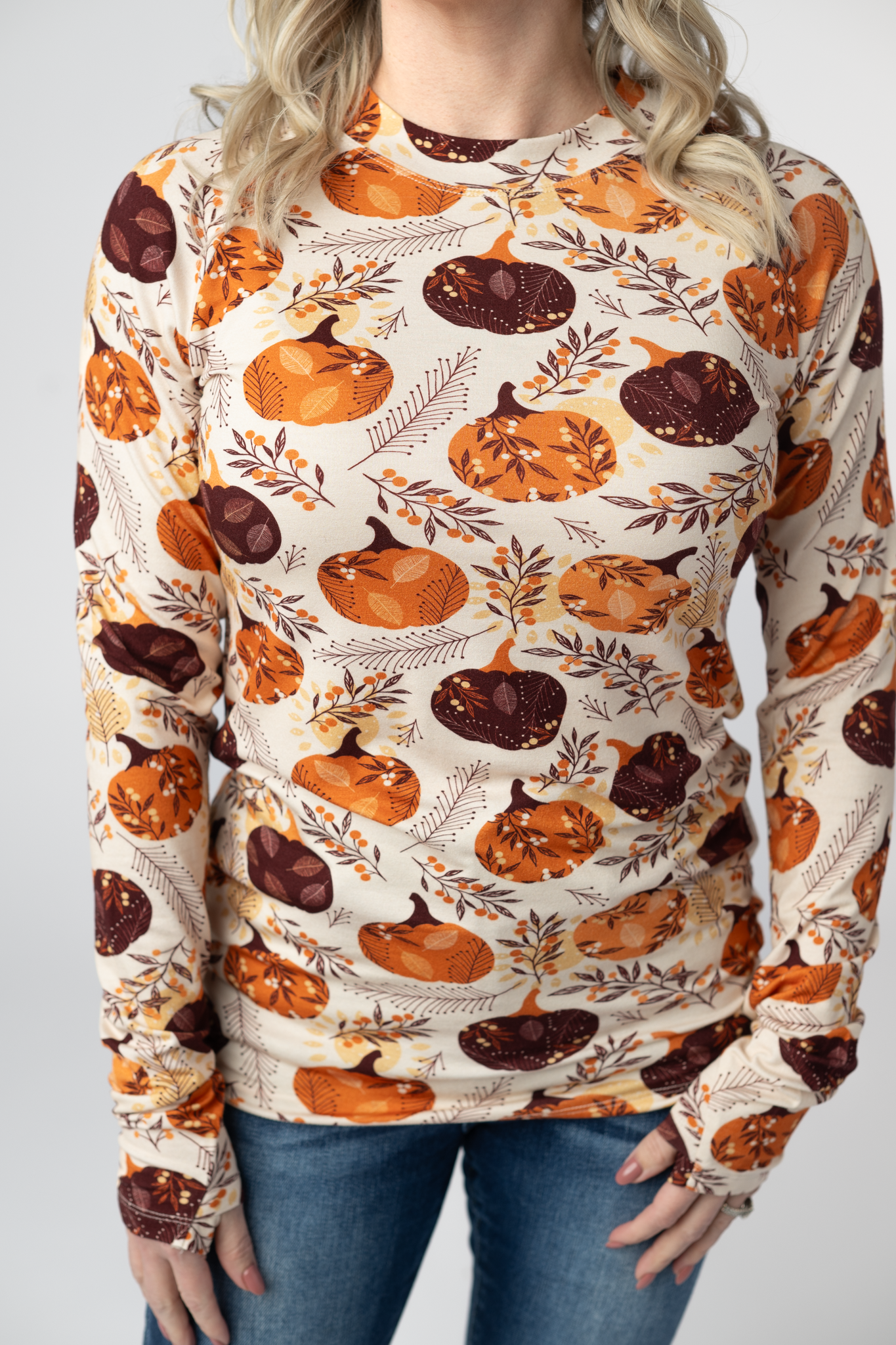 Blair Long Sleeve Top - Autumn Gourds