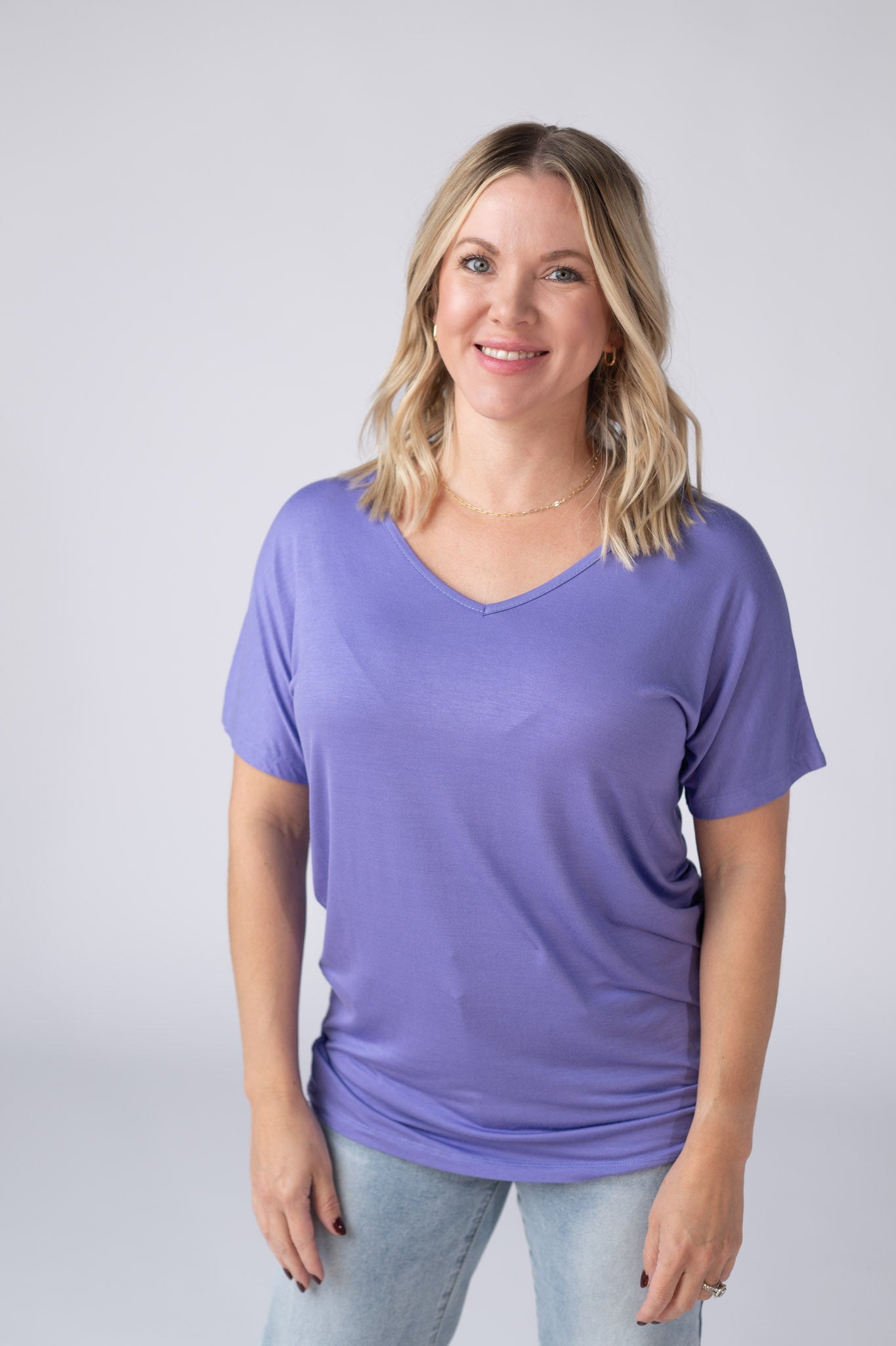 Chloe Cozy Tee - Periwinkle Purple