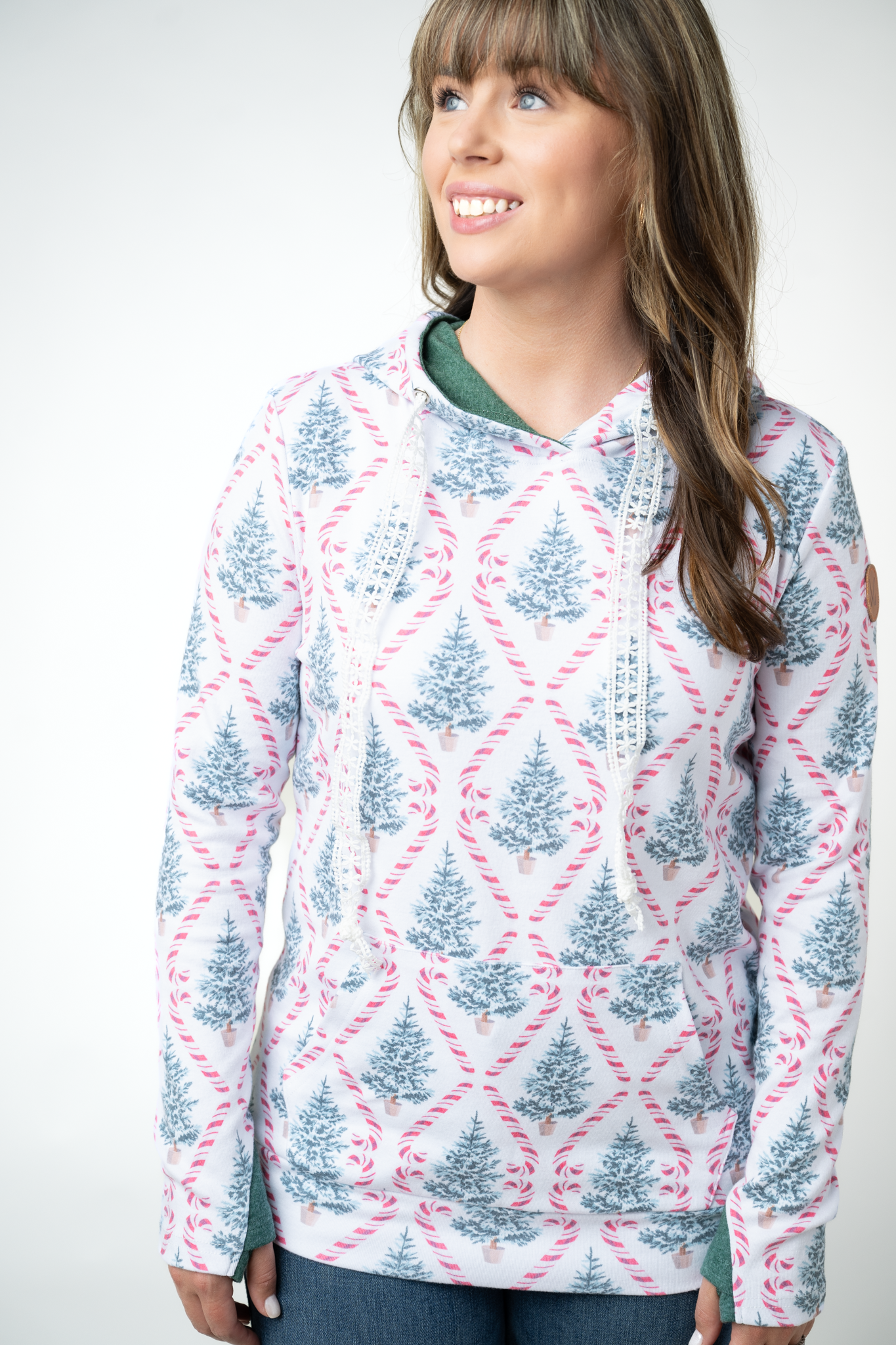 Hailey Pullover Hoodie - Candy Cane Lane