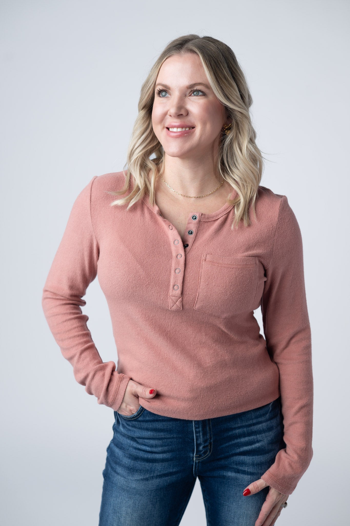 Georgia Long Sleeve Top - Rose