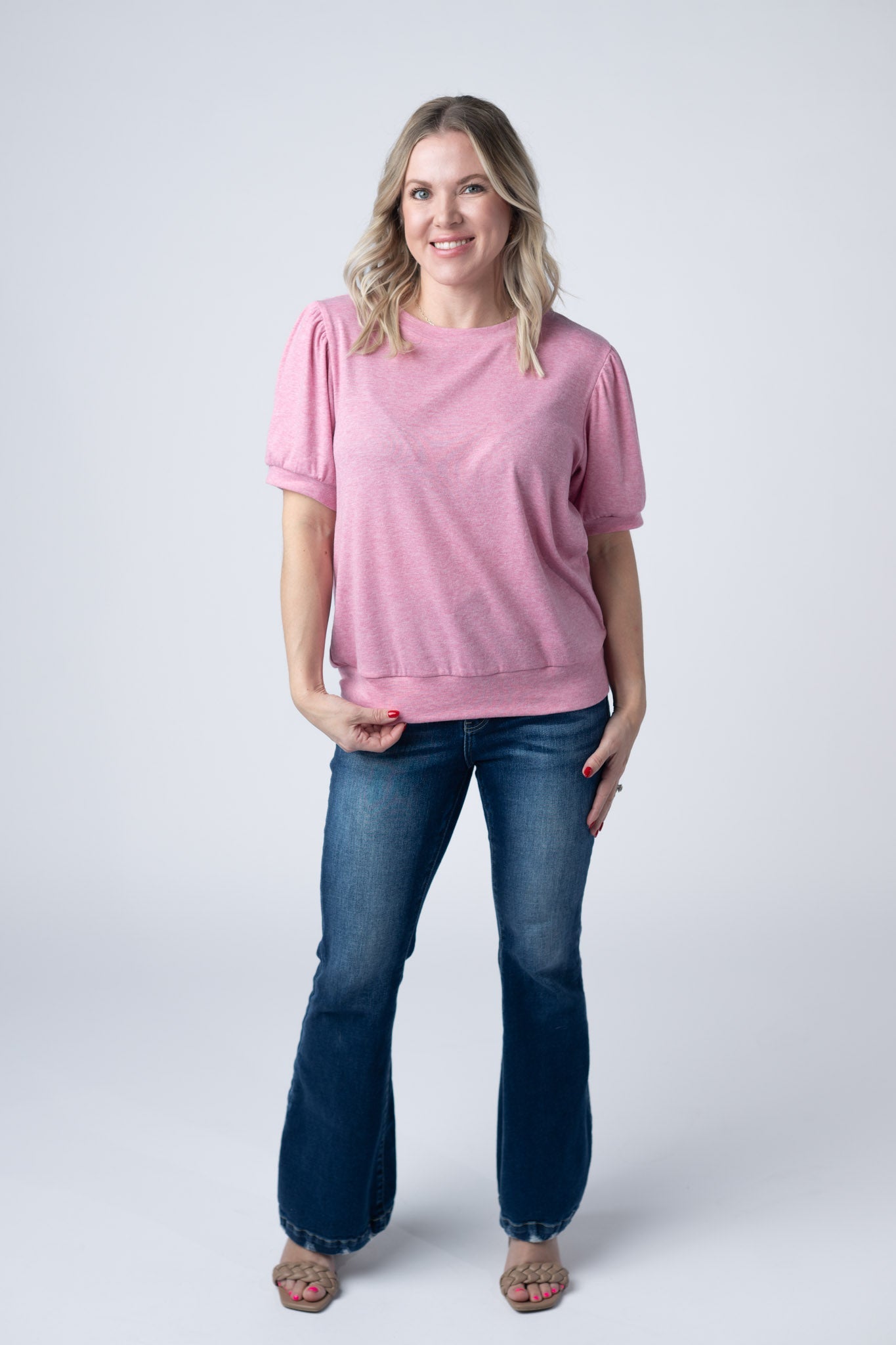 Katie Cozy Top - Heathered Pink