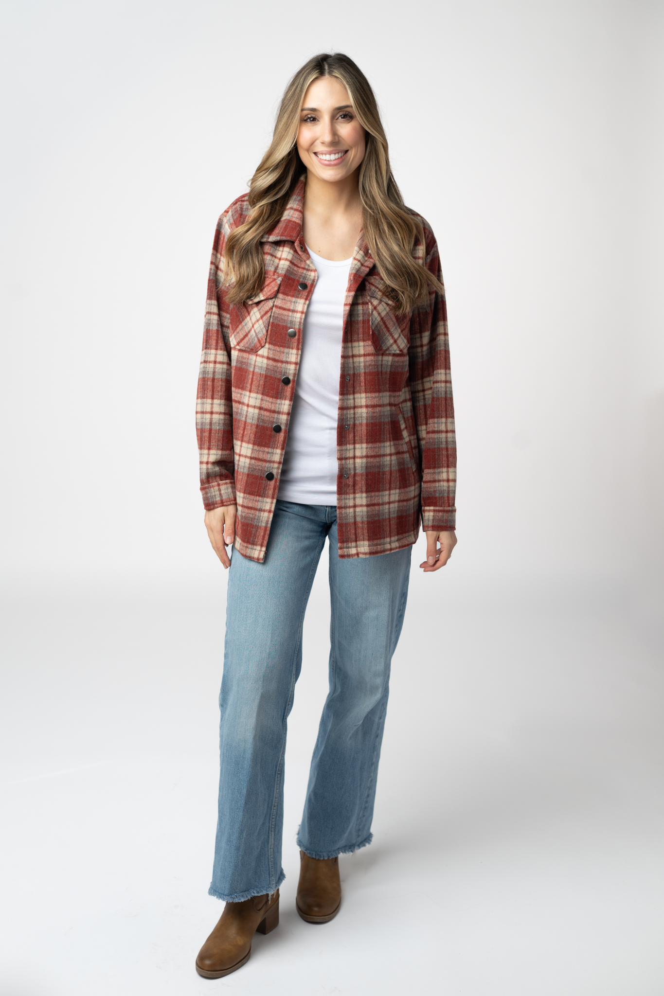 Norah Shacket - Brick Plaid