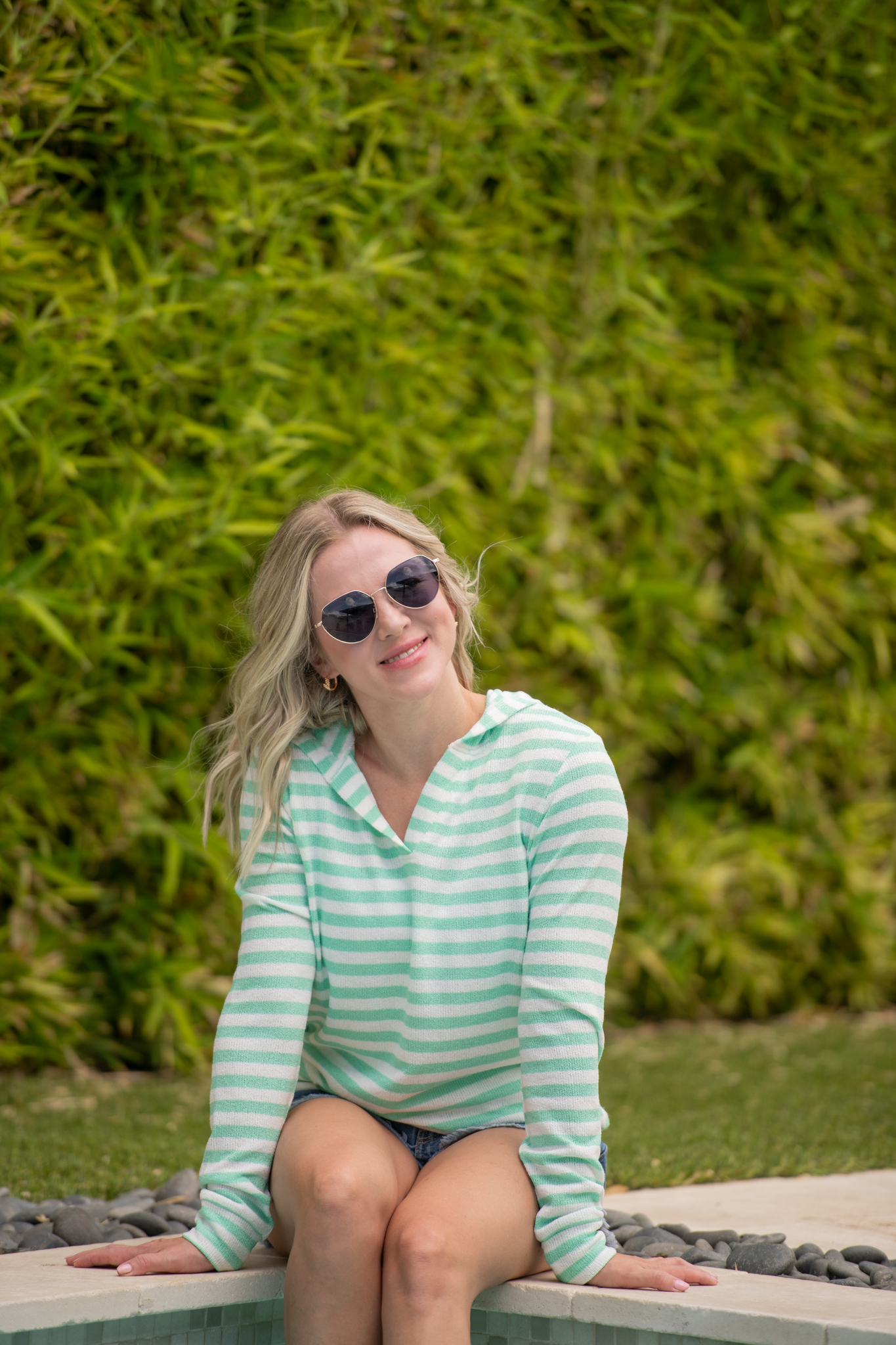 Amelia Striped Hoodie - Green