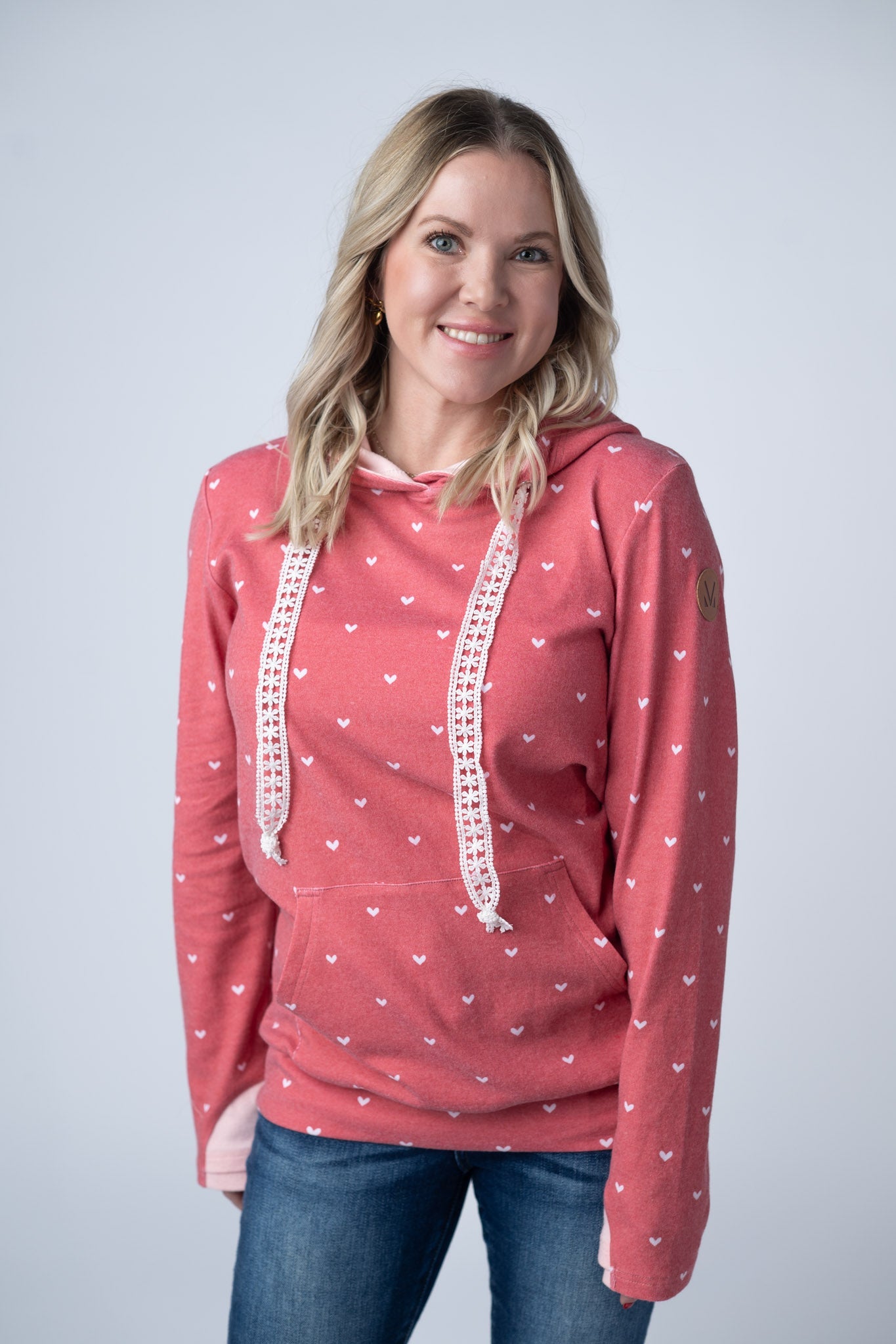 Hailey Pullover Hoodie -Sweetheart Red