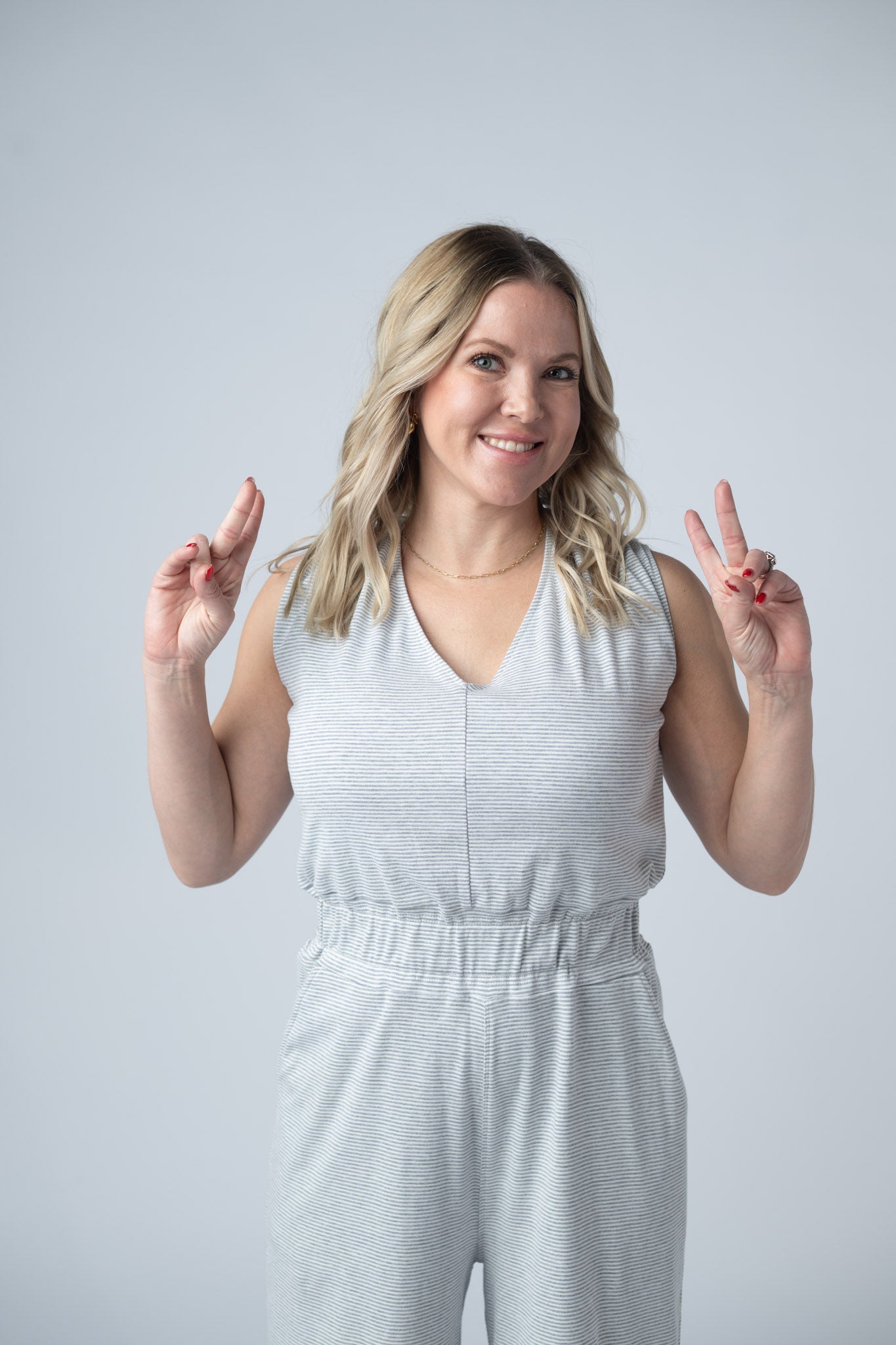 Kenzie Striped Jumpsuit - Grey