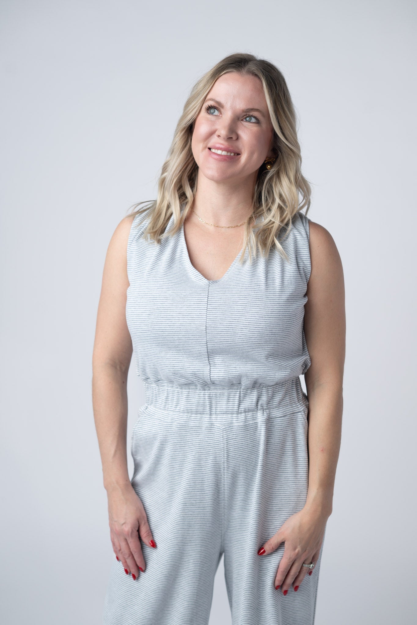 Kenzie Striped Jumpsuit - Grey