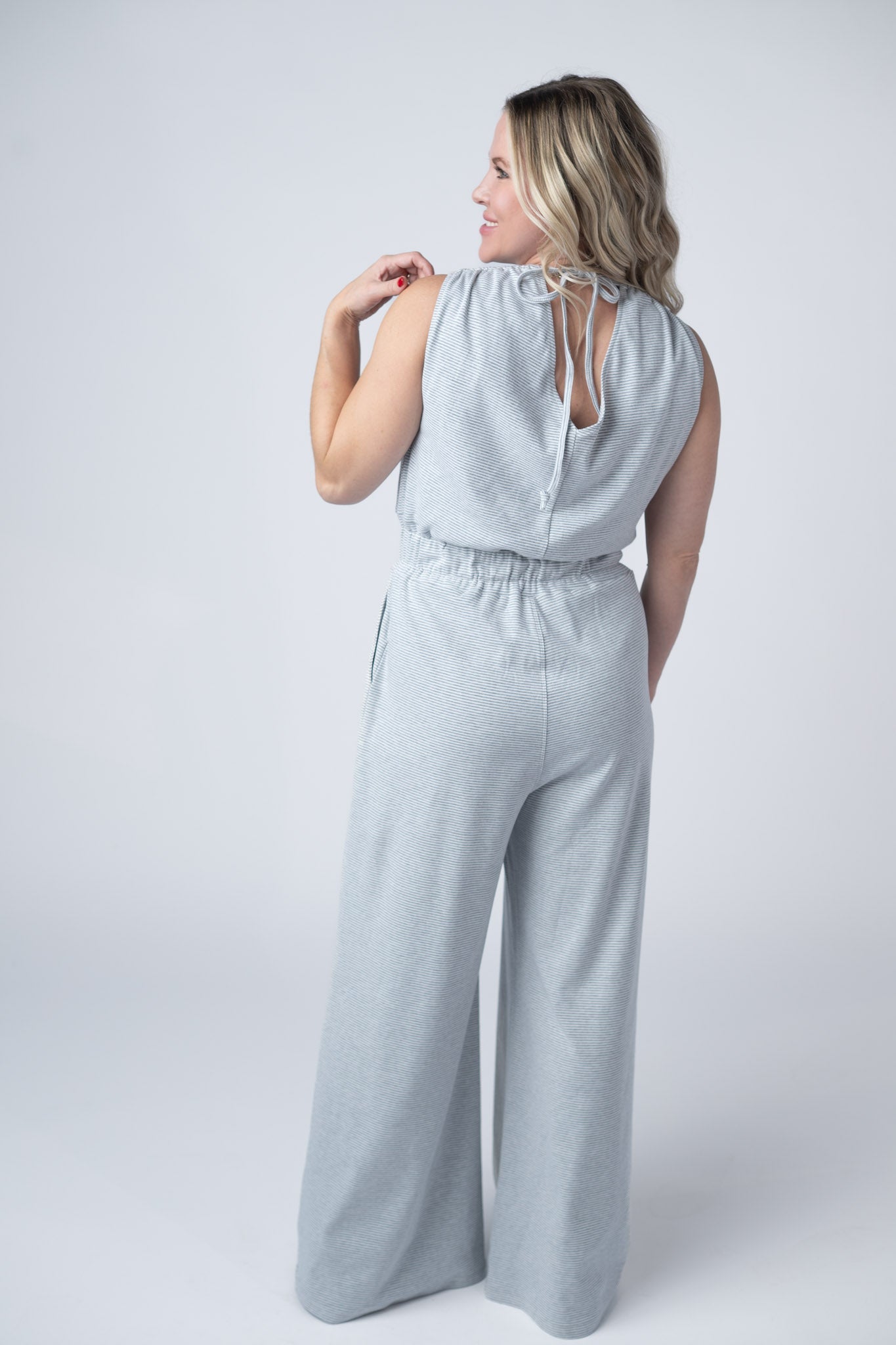 Kenzie Striped Jumpsuit - Grey