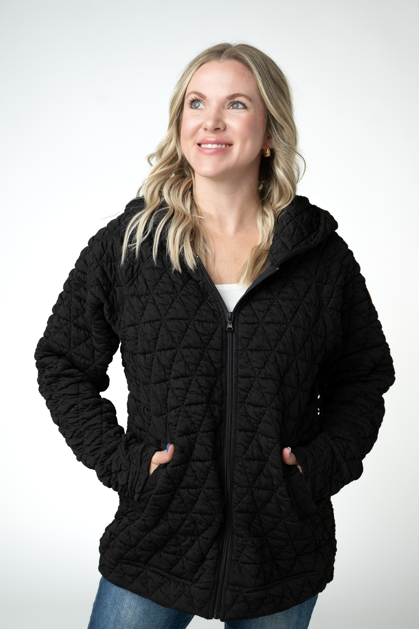Geometric Fullzip Hoodie - Black
