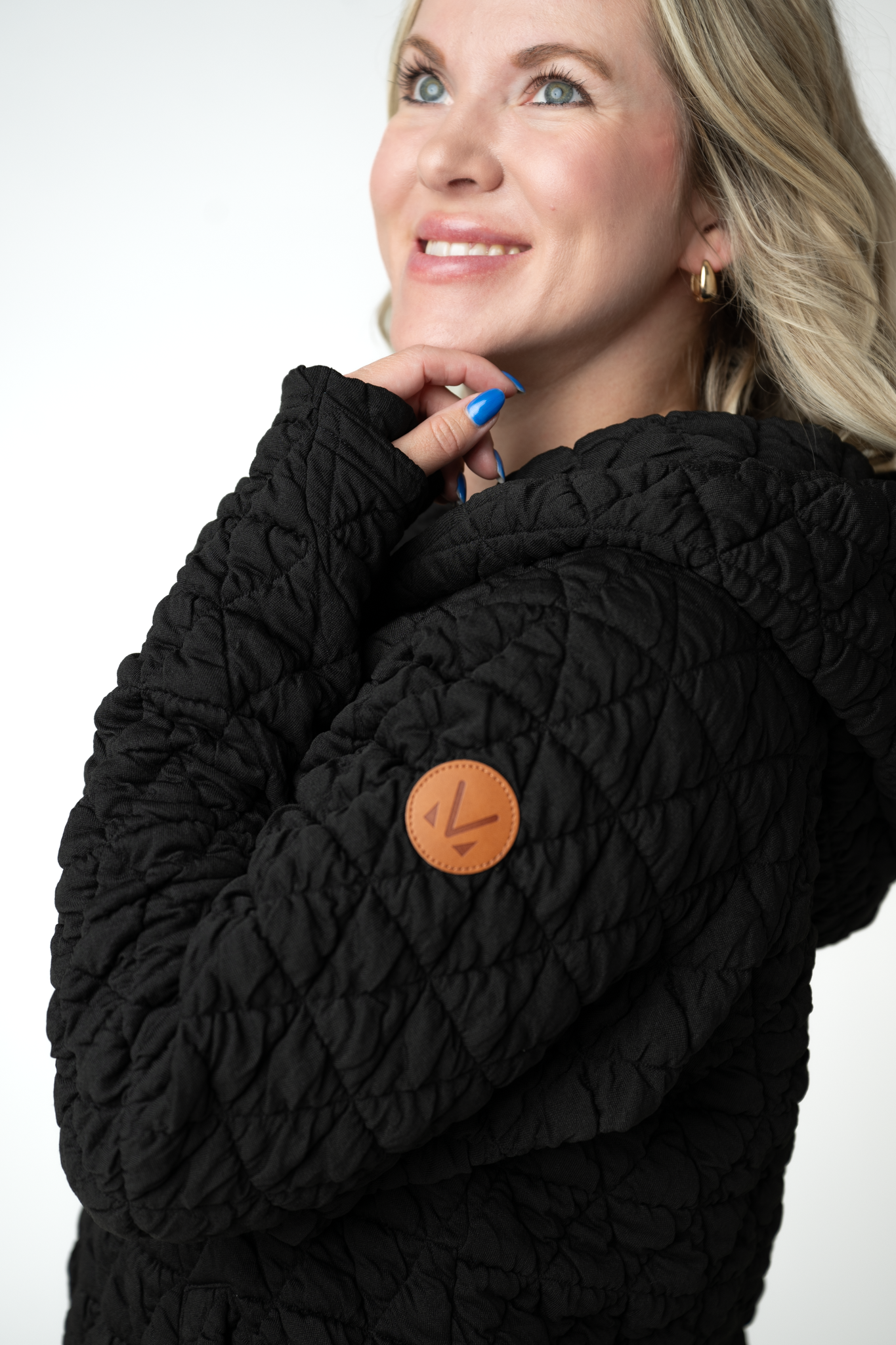 Geometric Fullzip Hoodie - Black