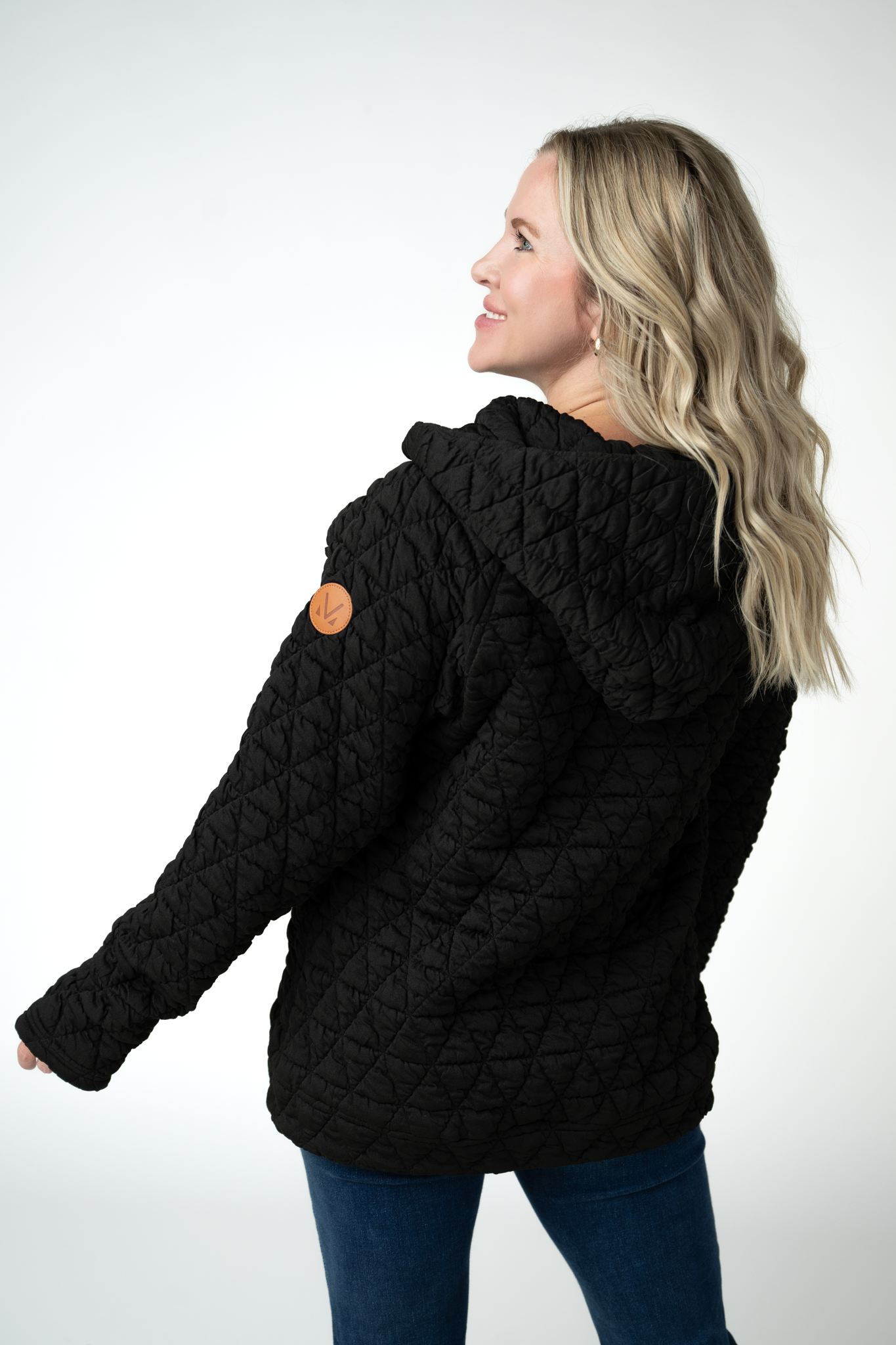 Geometric Fullzip Hoodie - Black