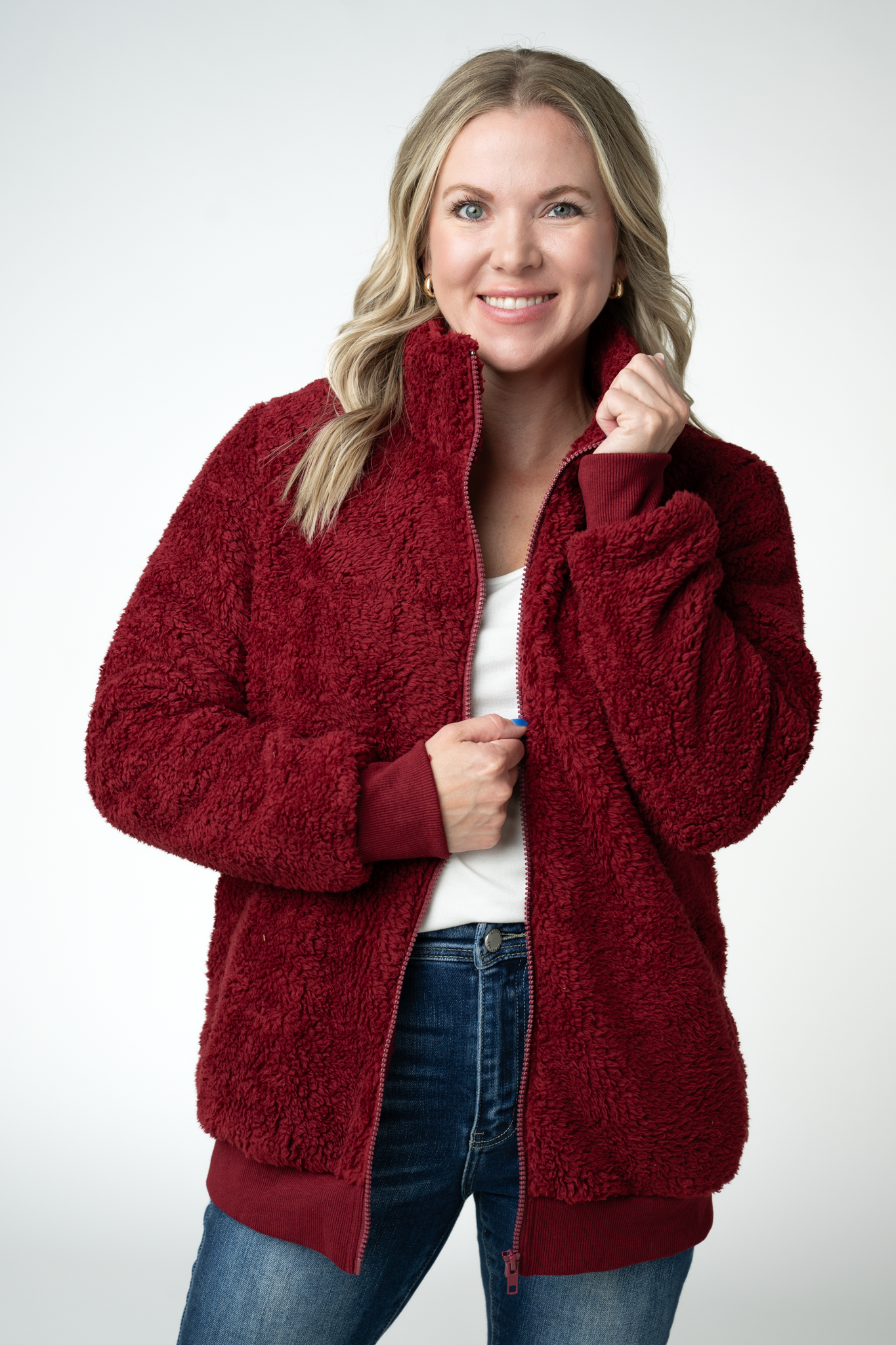 Skylar Sherpa Fullzip - Cranberry