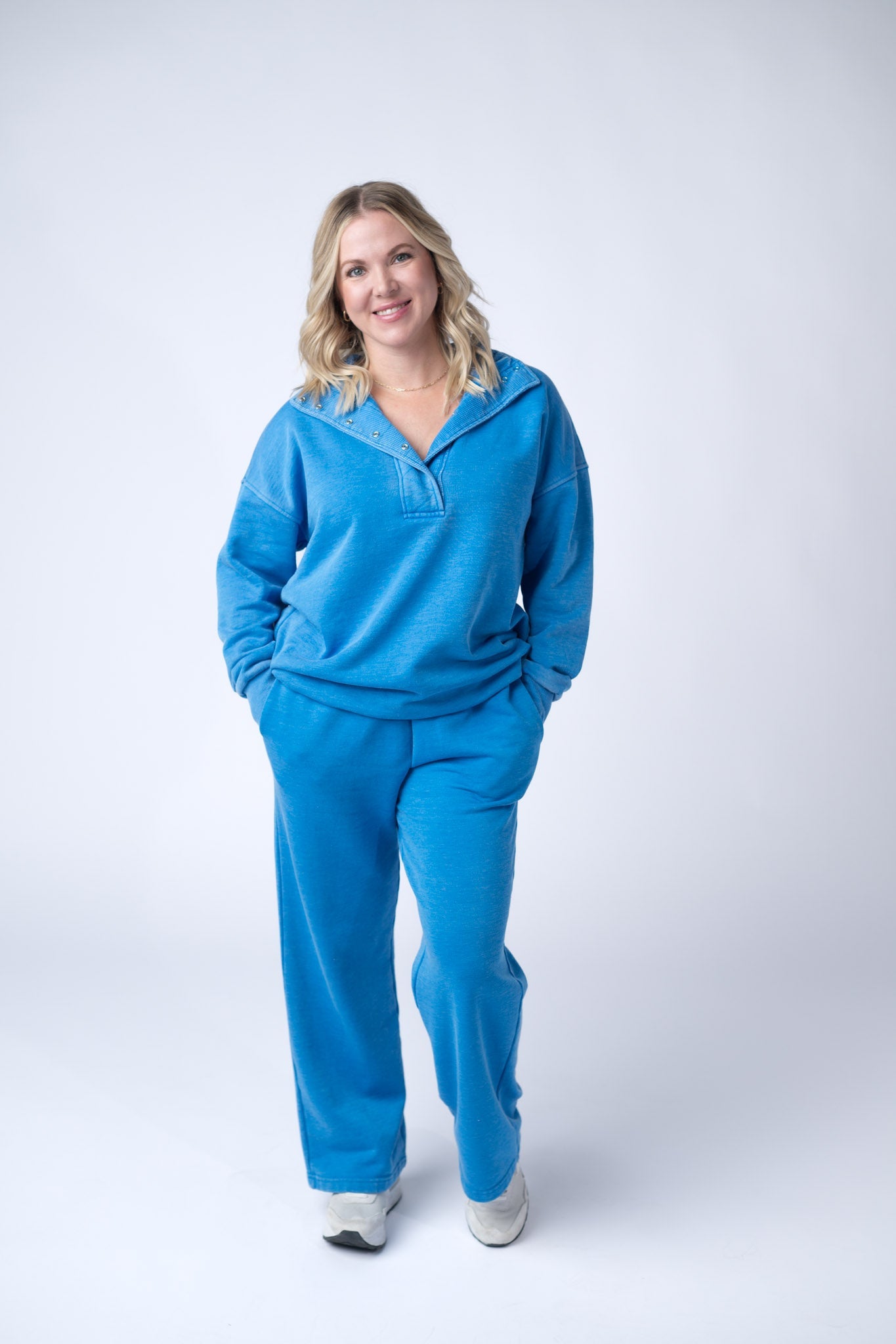 Jesse Vintage Wash Snap Pullover - Winter Blue