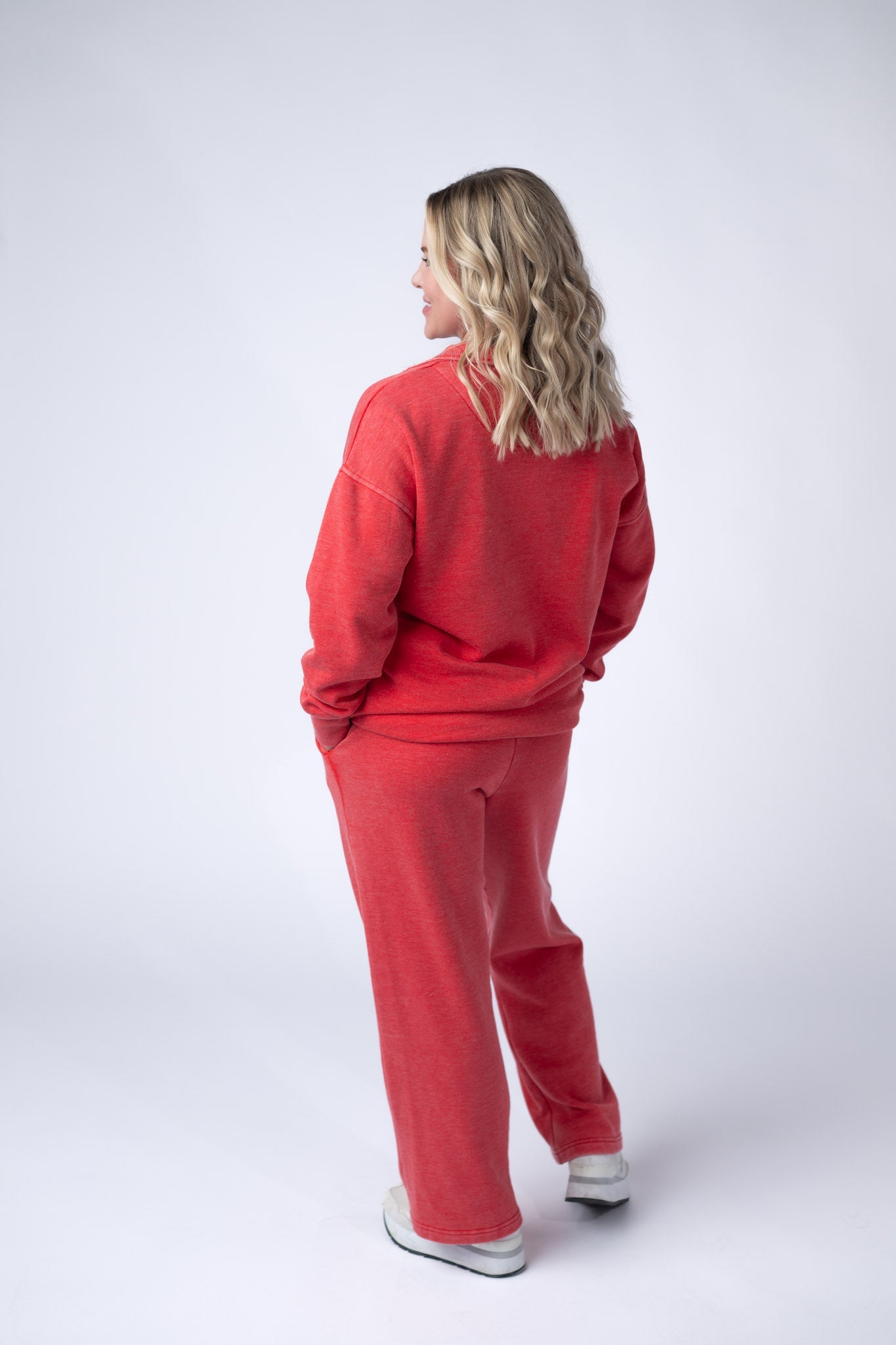 Jesse Vintage Wash Snap Pullover - Red