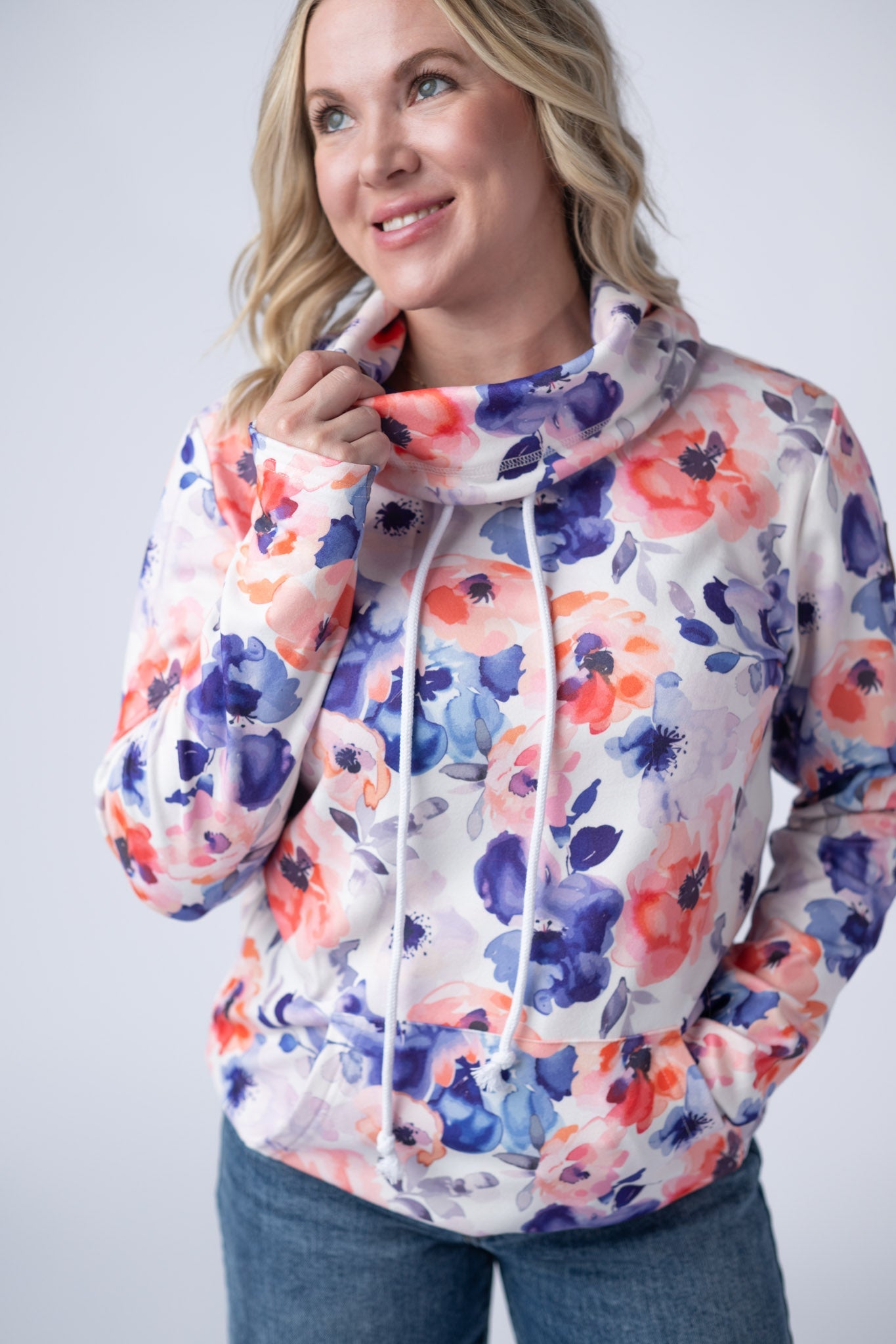 Soft Funnel Neck - Sunset Watercolor Floral
