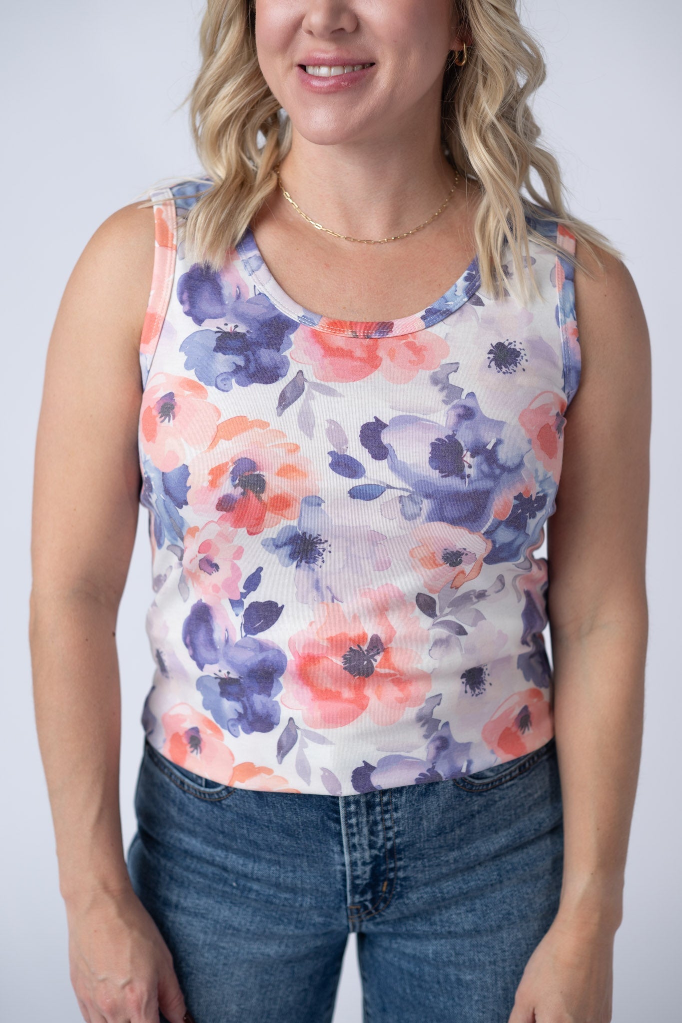Ava Tank - Sunset Watercolor Floral