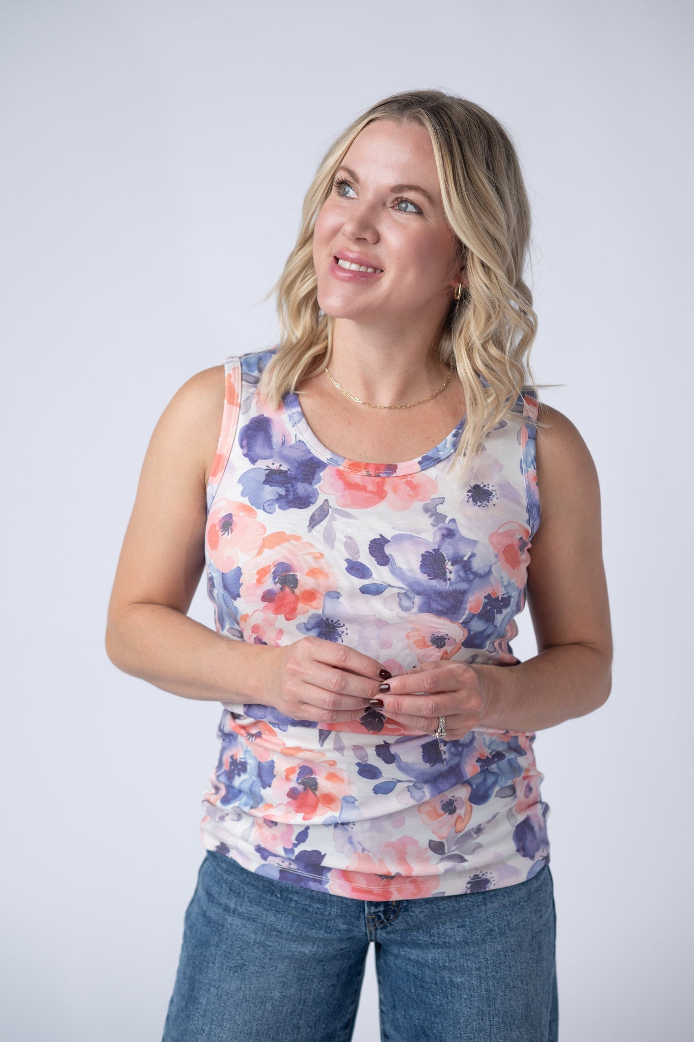 Ava Tank - Sunset Watercolor Floral