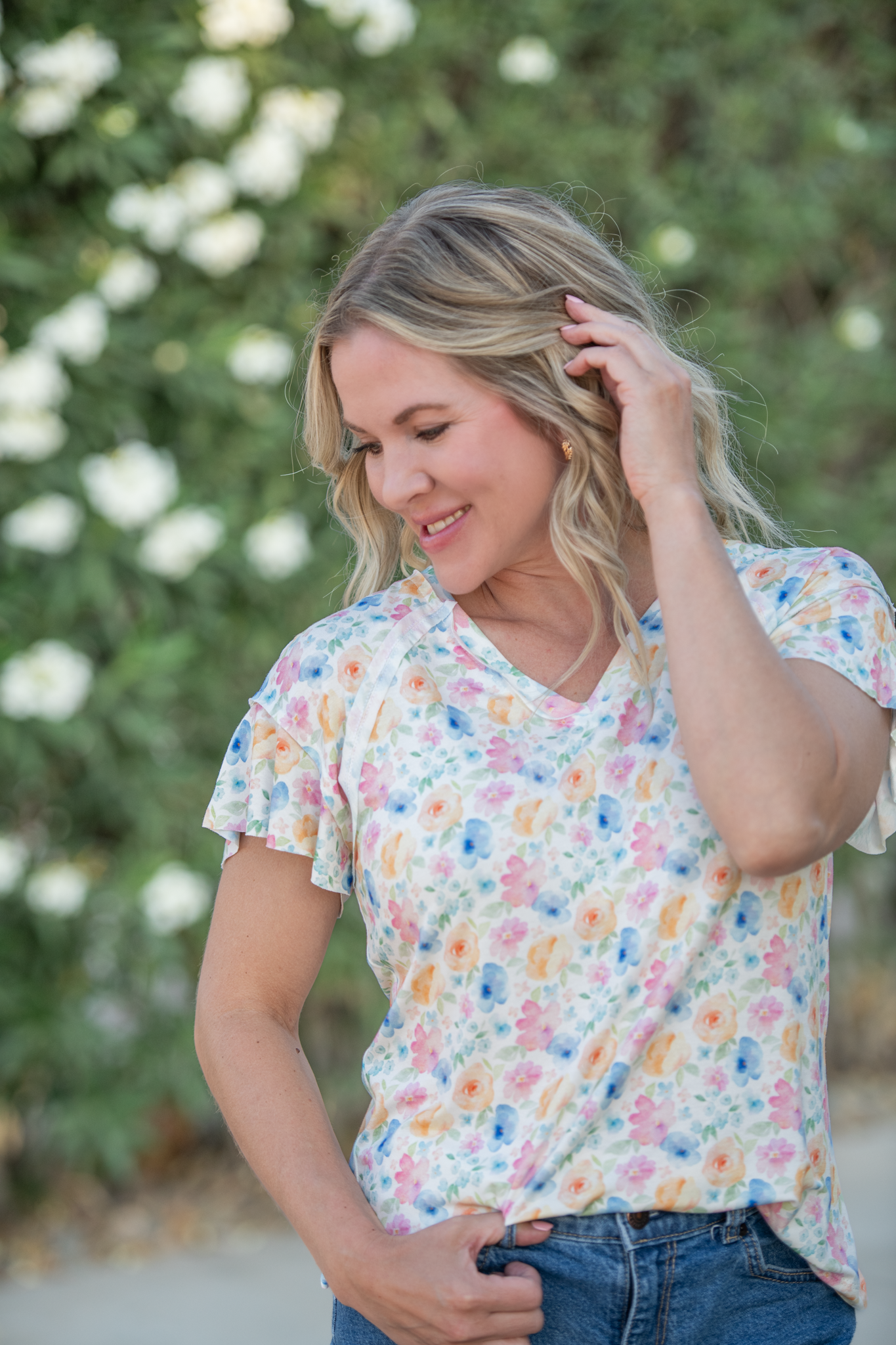 Raelynn V-Neck Top - Petal Gardens