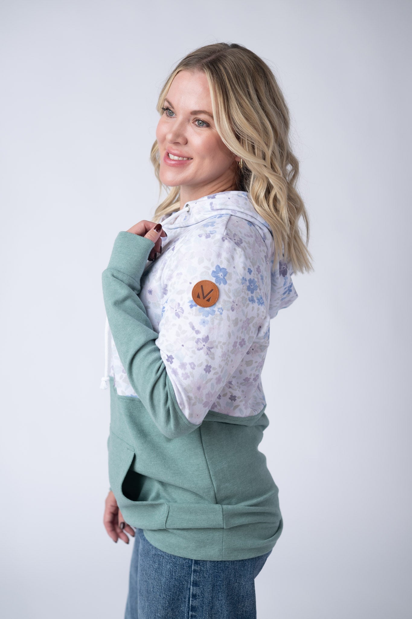 Hailey Pullover Hoodie - Spring Meadows and Sage