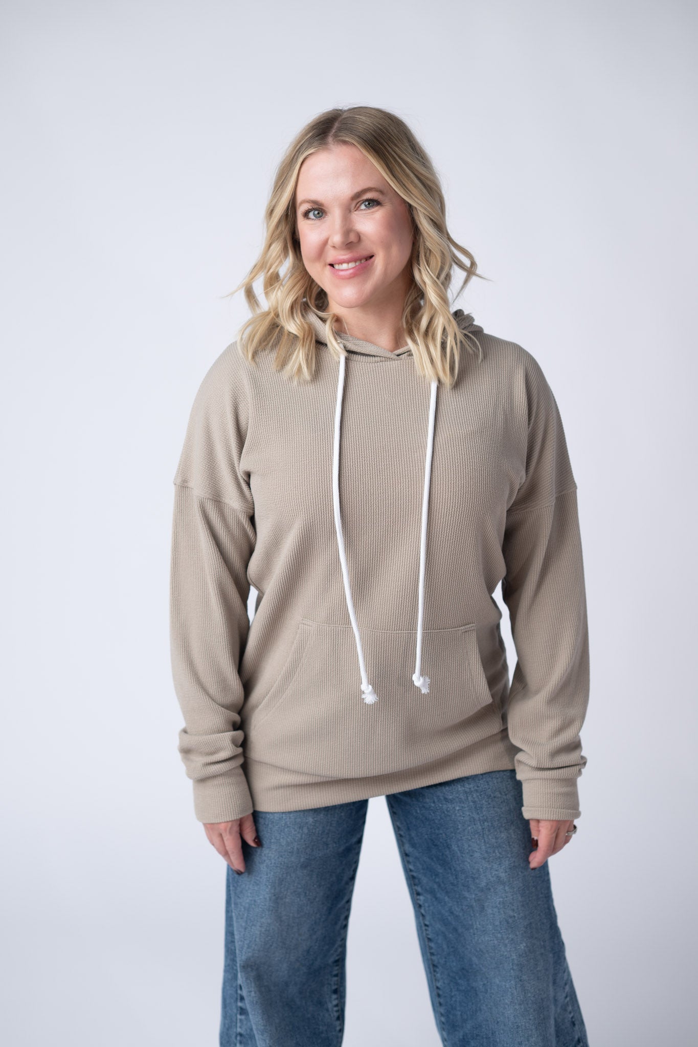 Kacey Ribbed Hoodie - Mocha