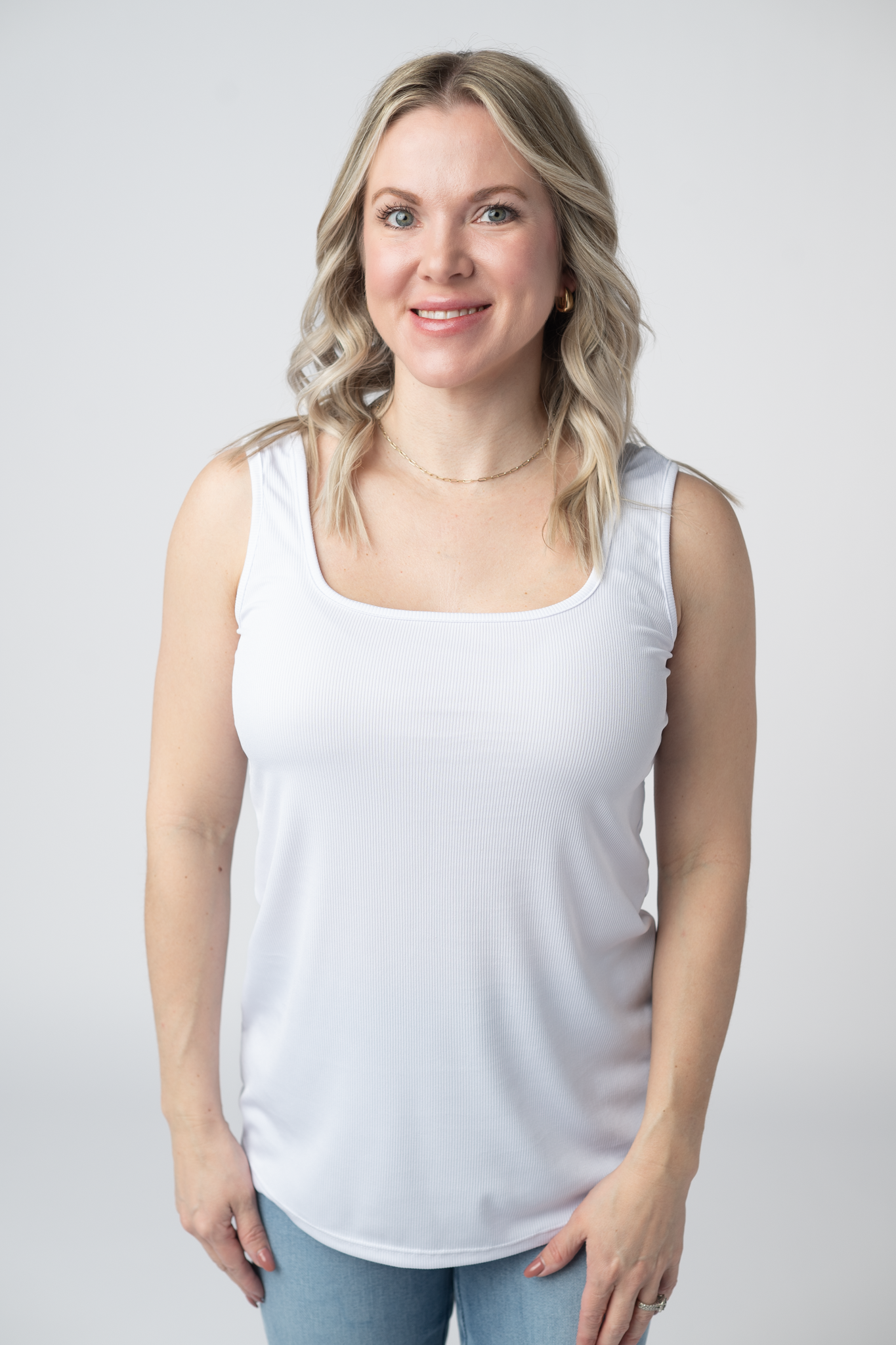 Rachel Ribbed Tank - White