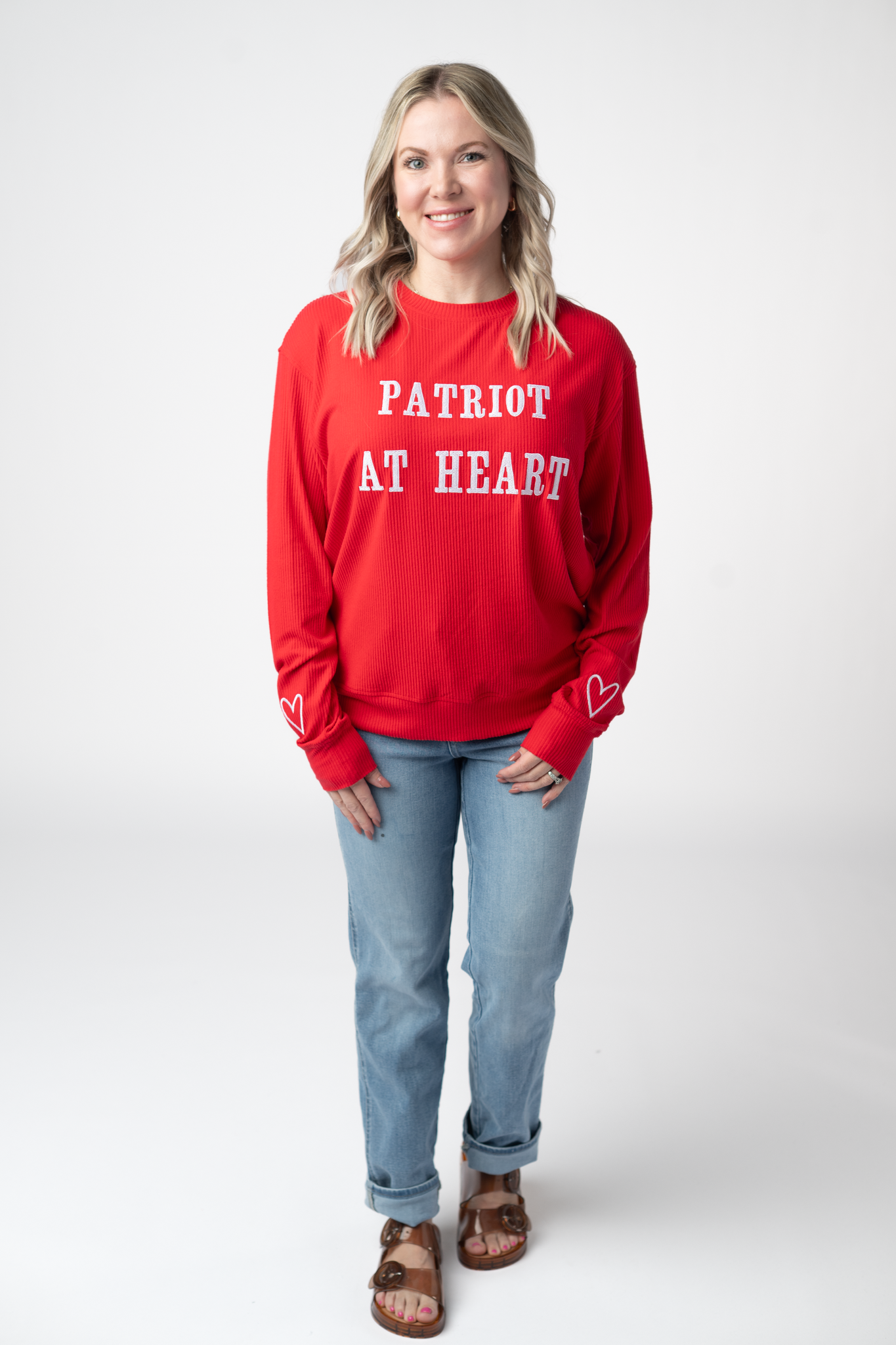 Corrine Embroidered Pullover Top - Patriot at Heart