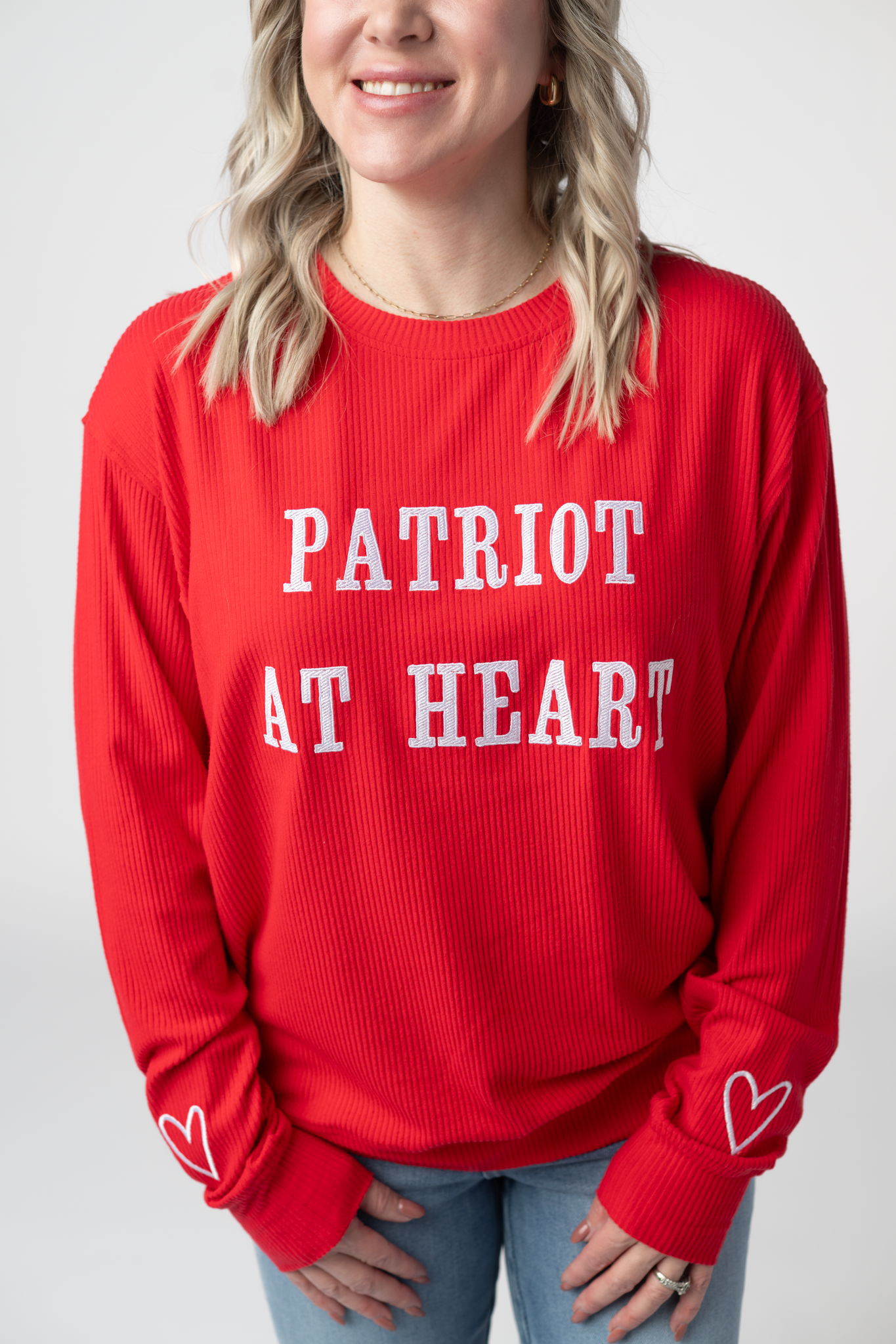 Corrine Embroidered Pullover Top - Patriot at Heart