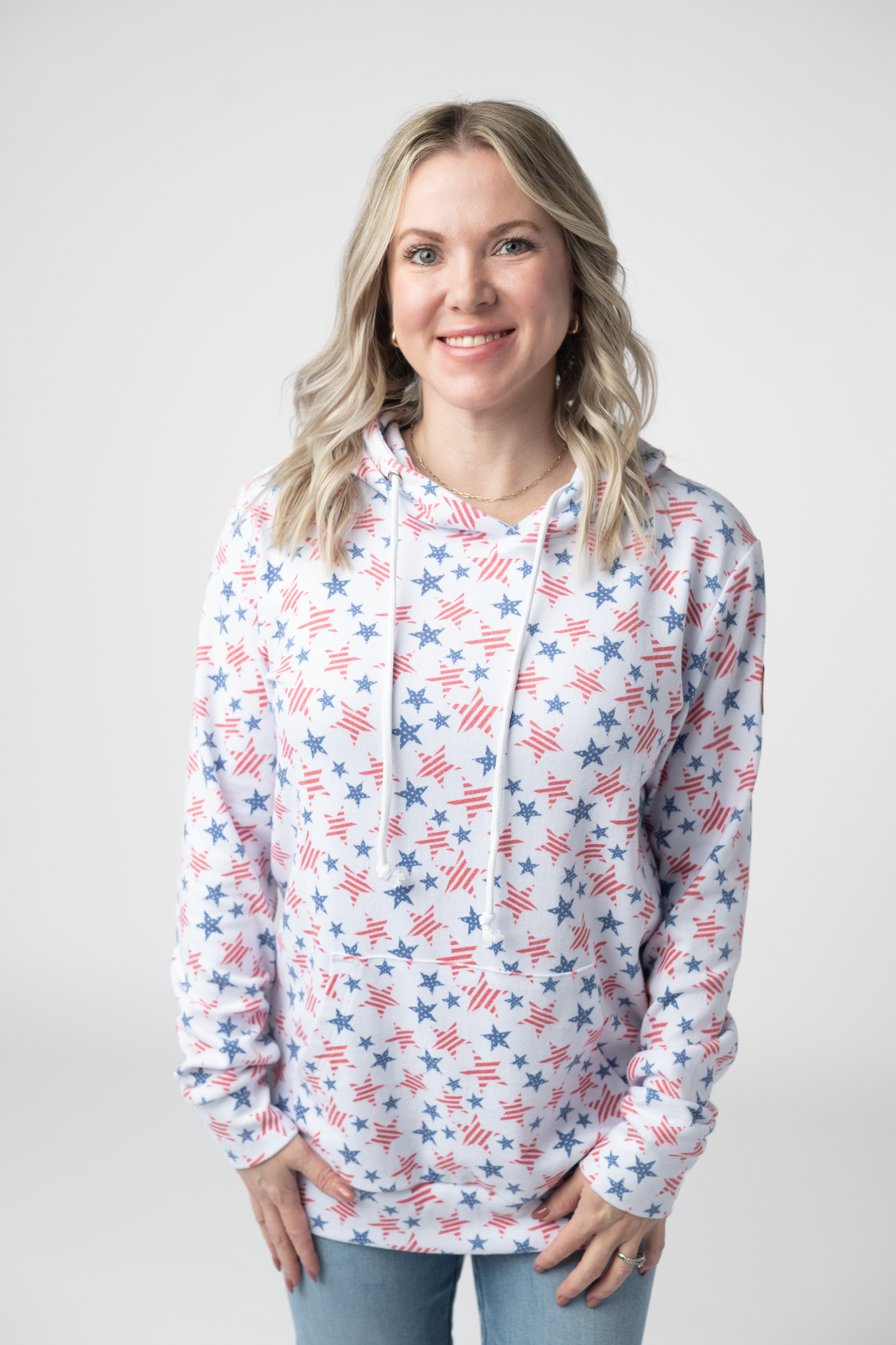 HHailey Pullover Hoodie - American Stars and Stripes