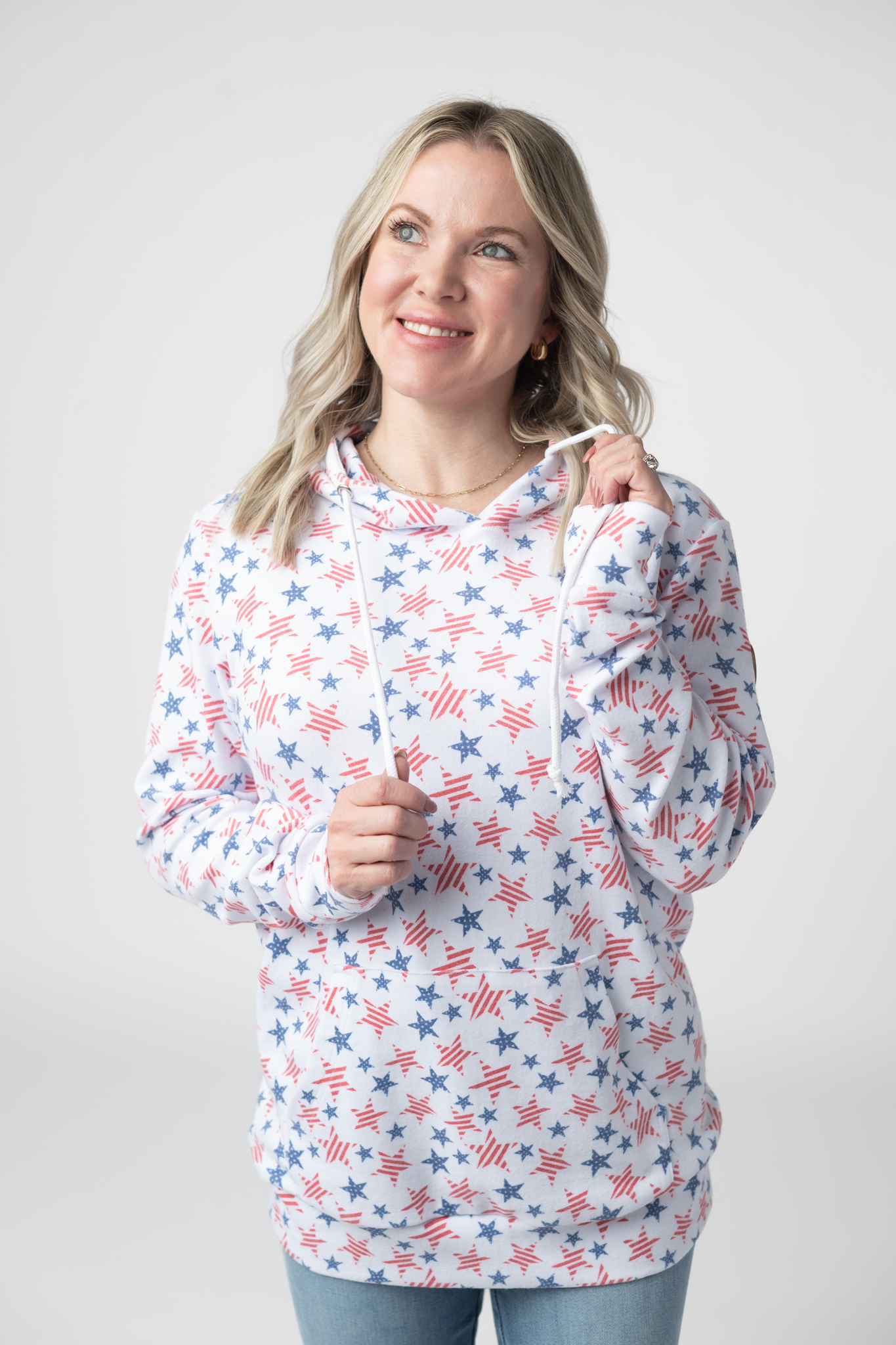 HHailey Pullover Hoodie - American Stars and Stripes