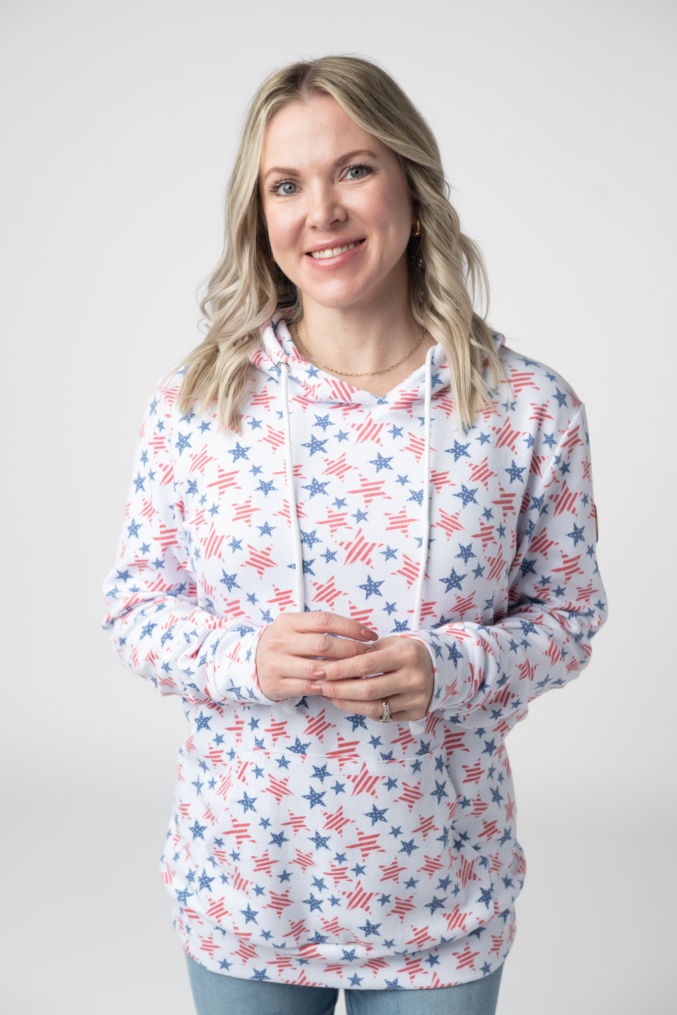 HHailey Pullover Hoodie - American Stars and Stripes