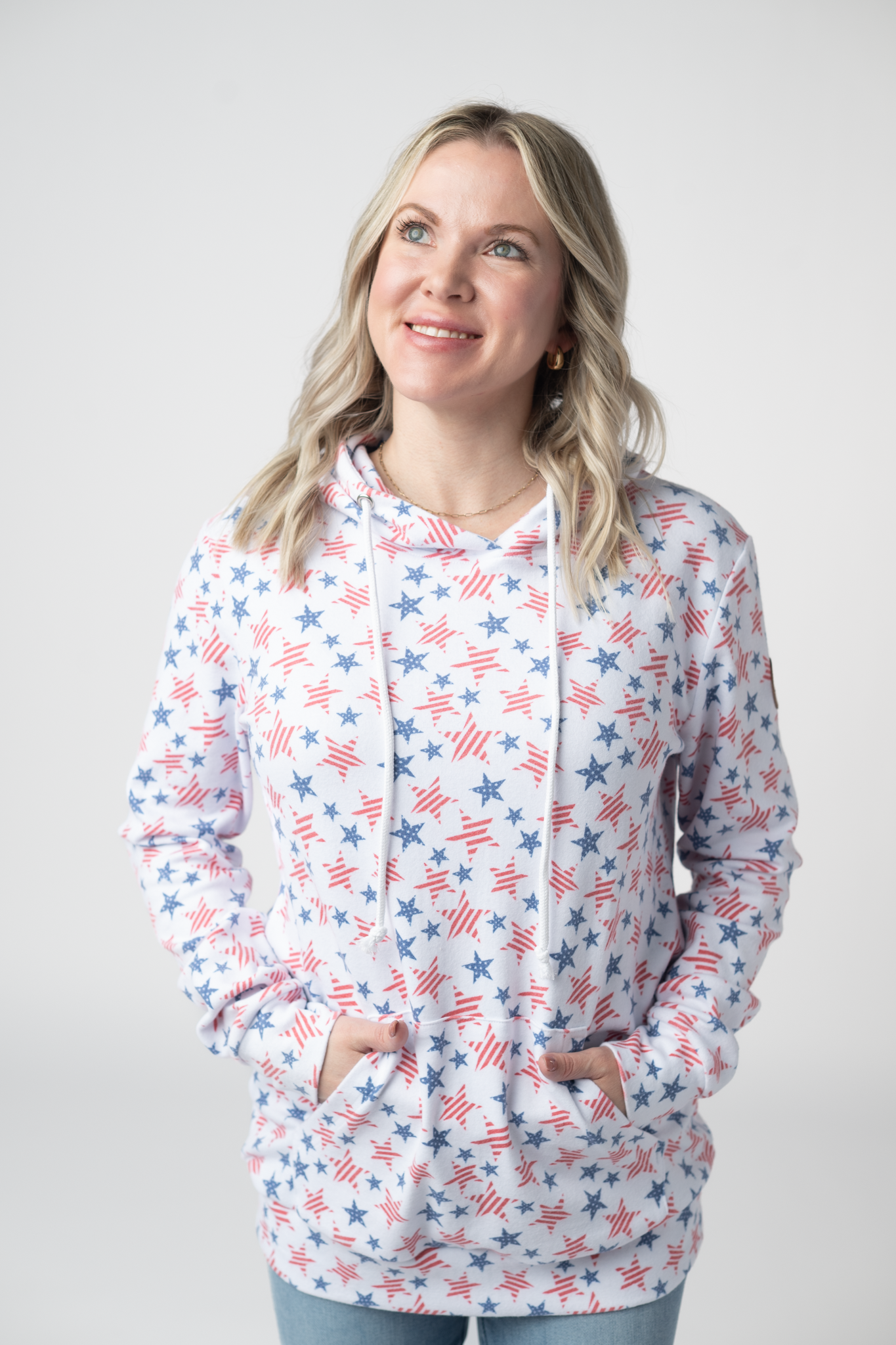 HHailey Pullover Hoodie - American Stars and Stripes