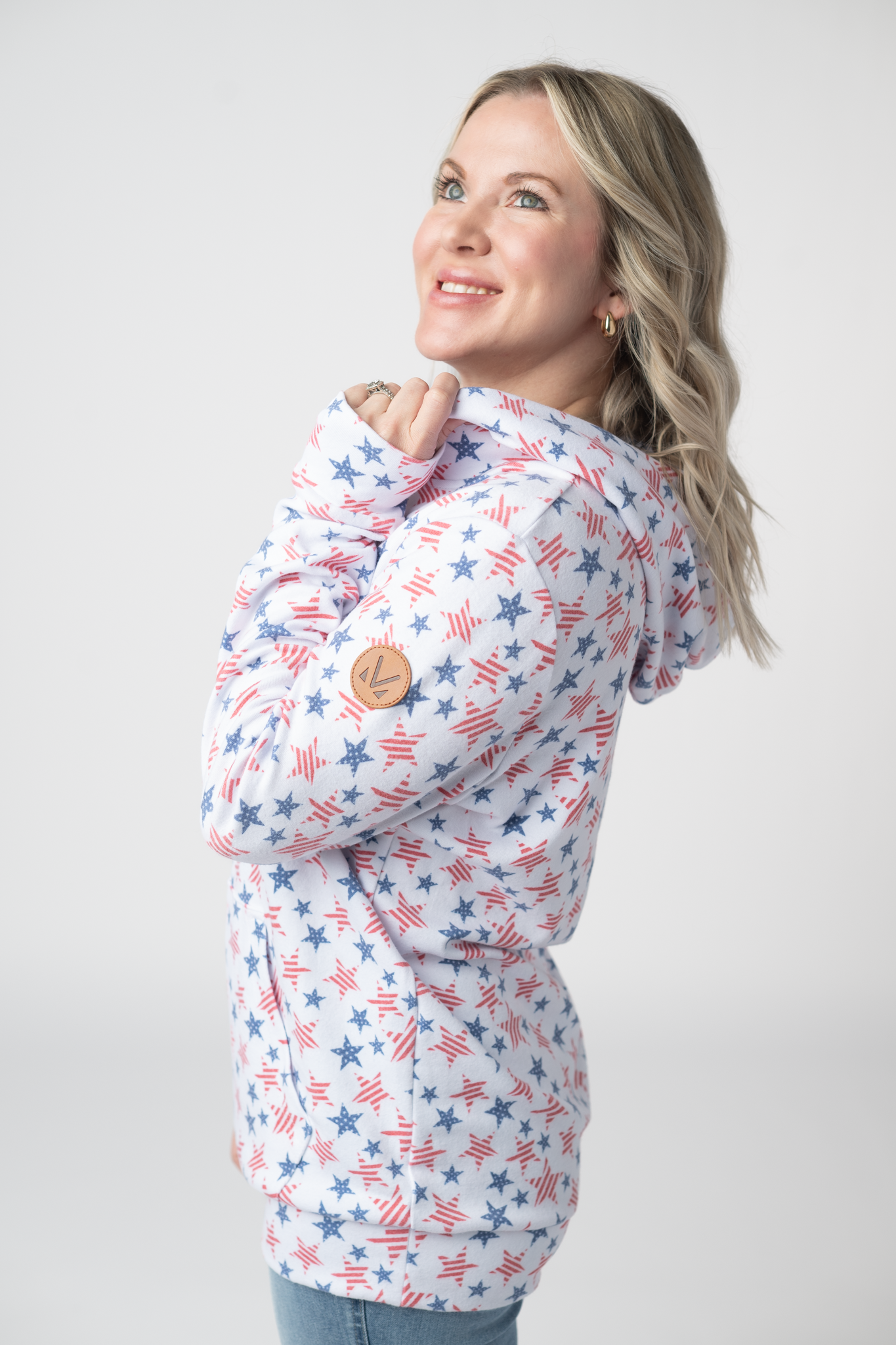 HHailey Pullover Hoodie - American Stars and Stripes
