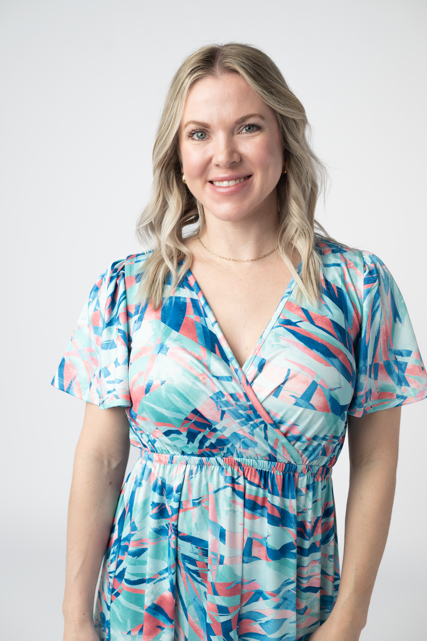 Millie Maxi Dress - Abstract Aqua Breeze