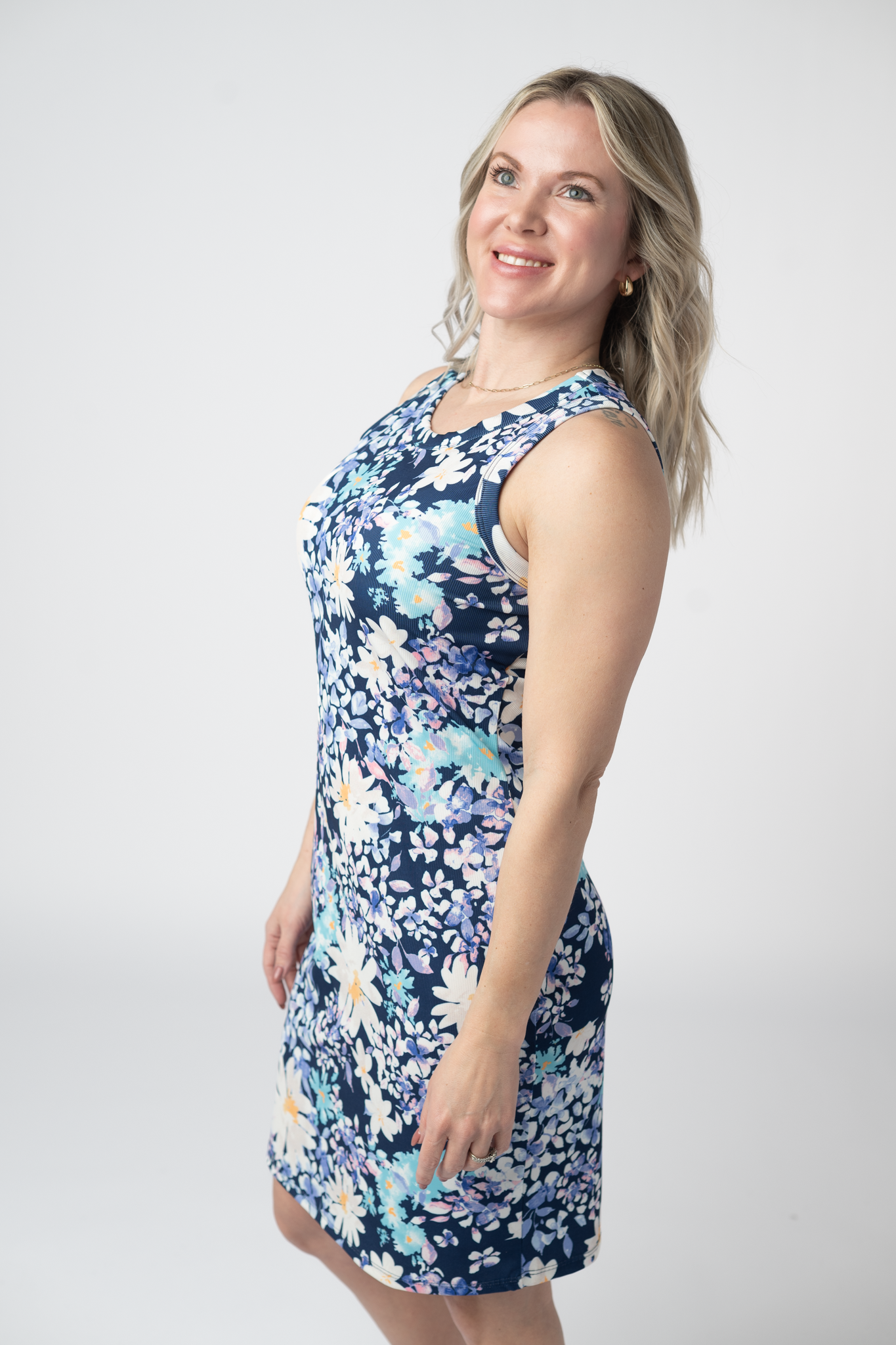 Mariah Ribbed Dress - Daisy Blues