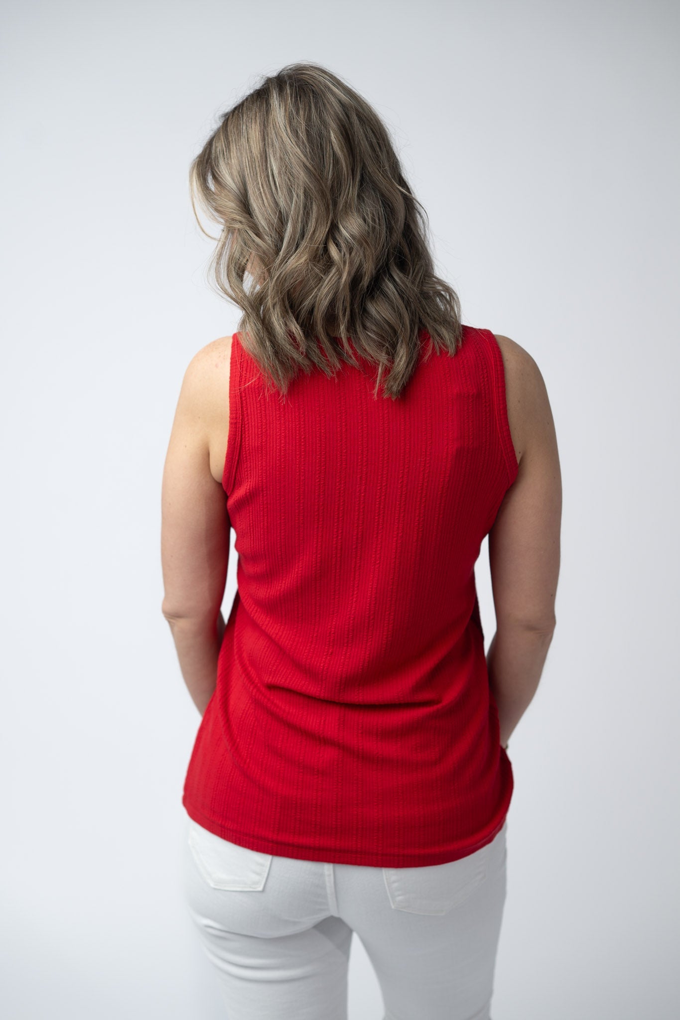 Mila Zipper Tank - Red