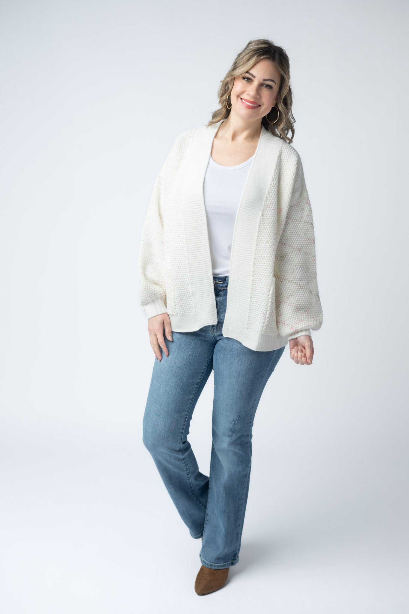 Kinsley Cardigan - Pink and Green Mix