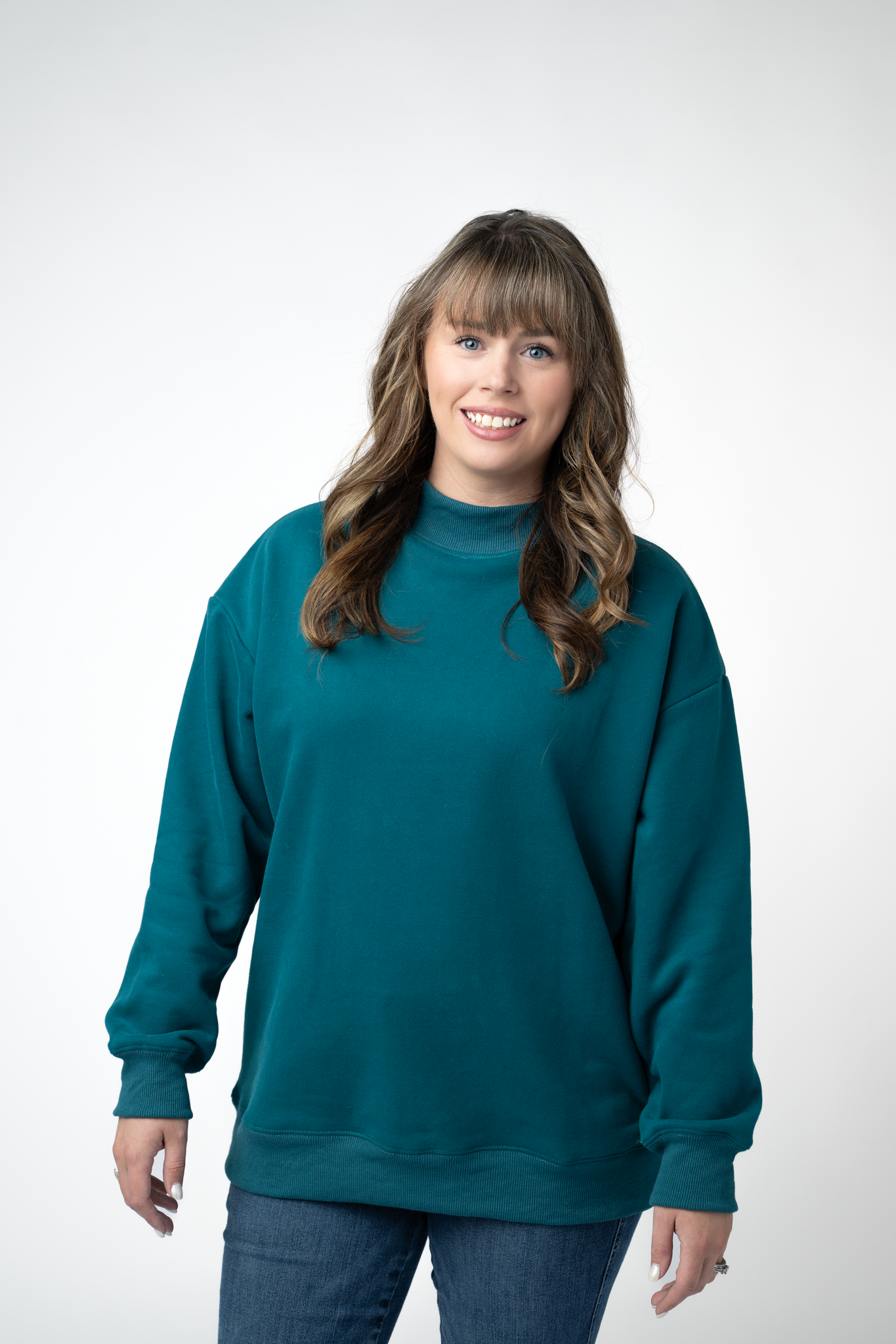 Marley Mock Neck Sweatshirt - Teal