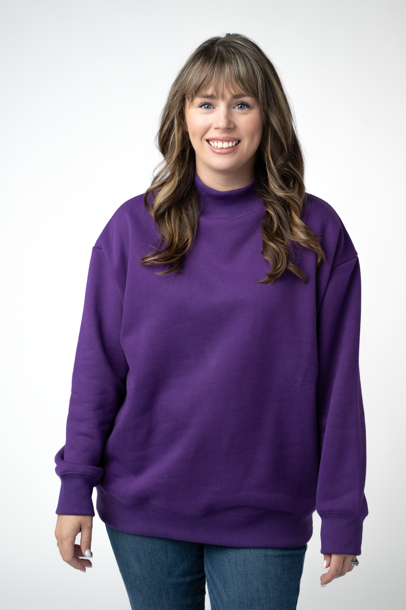 Marley Mock Neck Sweatshirt - Purple