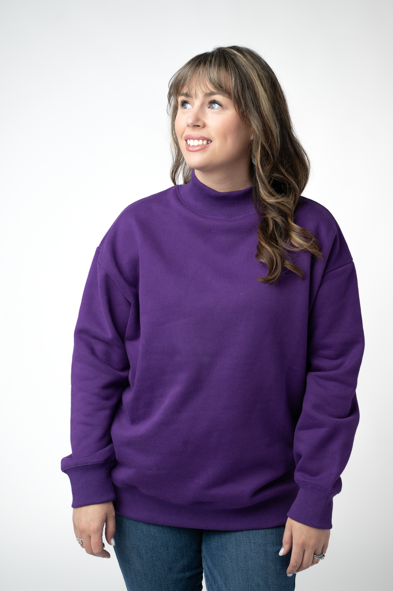 Marley Mock Neck Sweatshirt - Purple