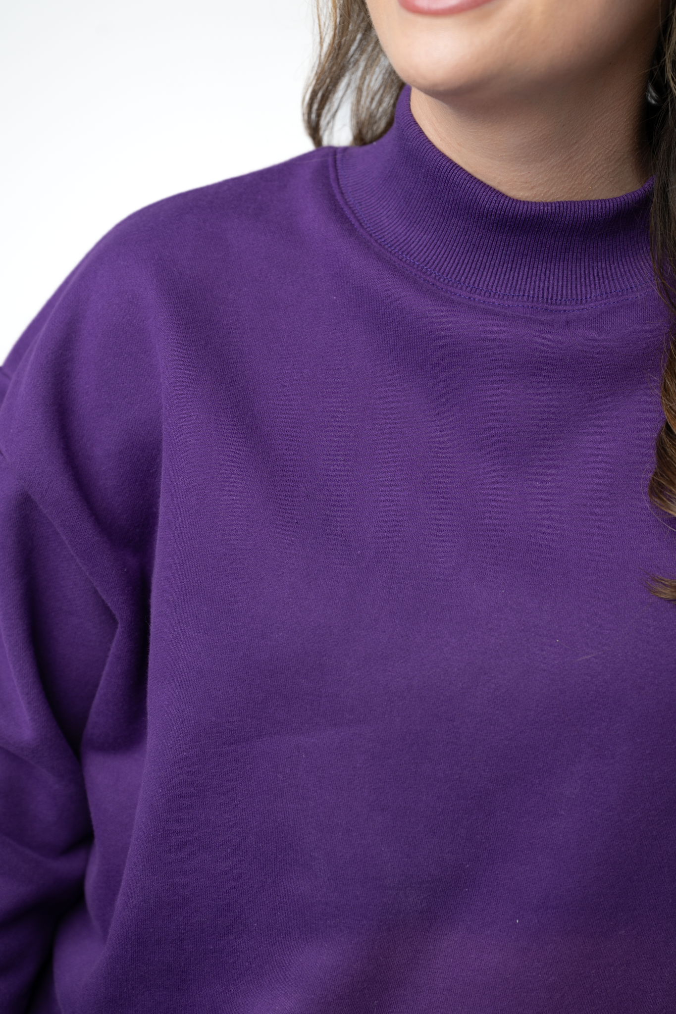Marley Mock Neck Sweatshirt - Purple