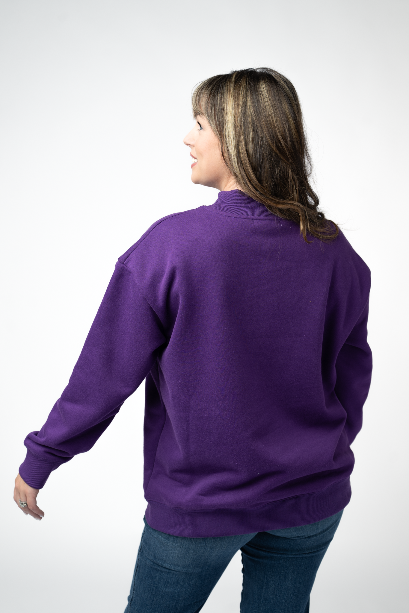Marley Mock Neck Sweatshirt - Purple