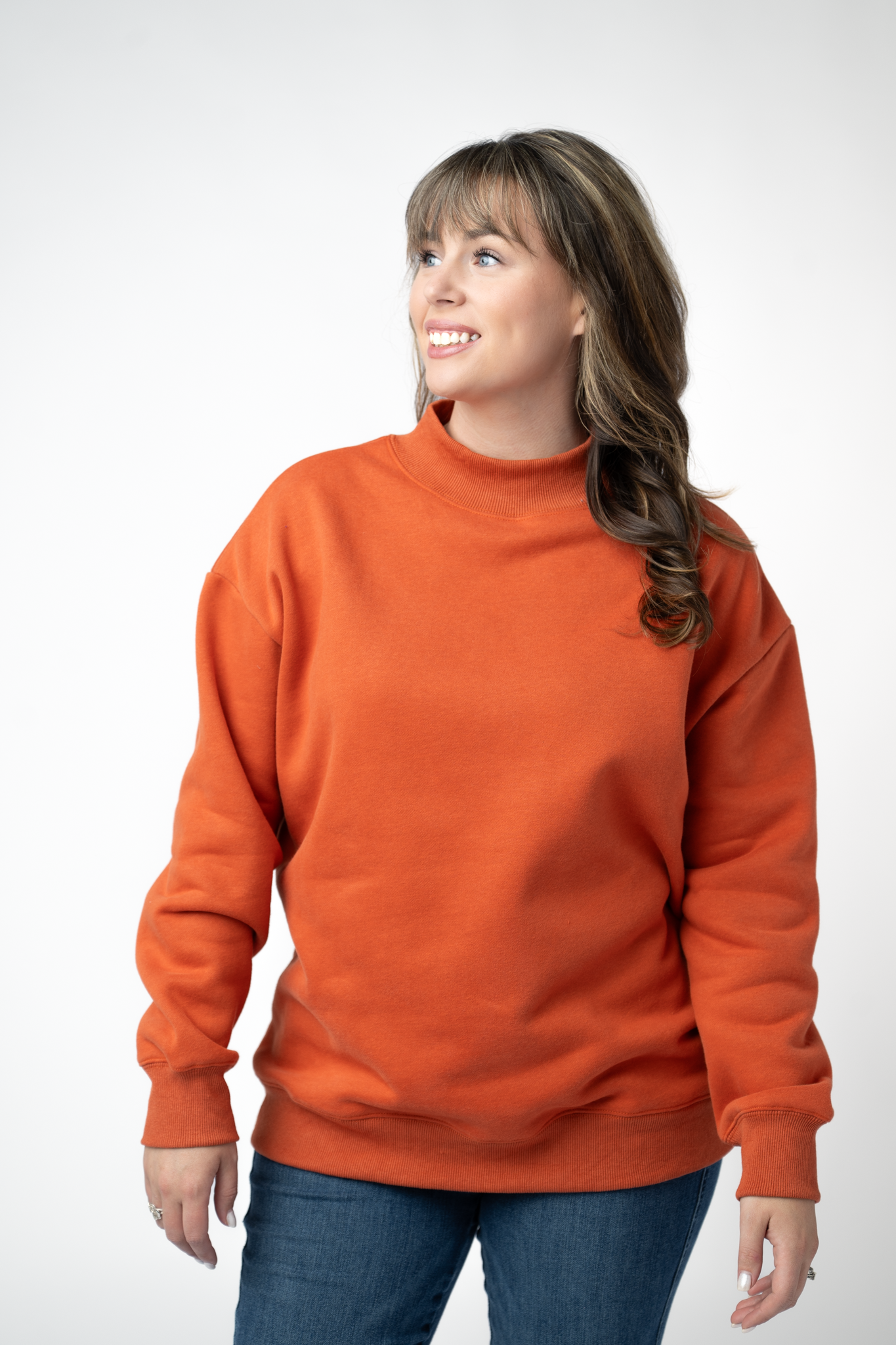 Marley Mock Neck Sweatshirt - Pumpkin