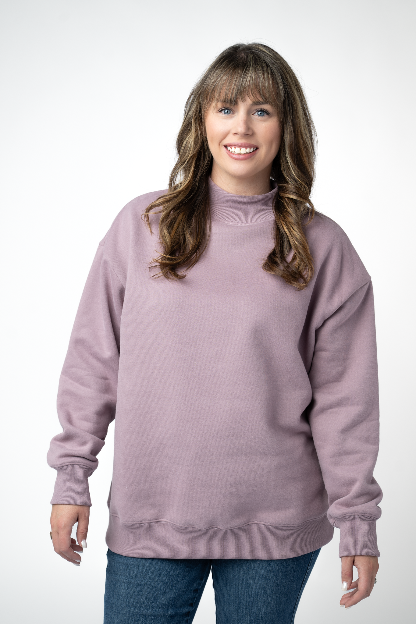 Marley Mock Neck Sweatshirt - Mauve