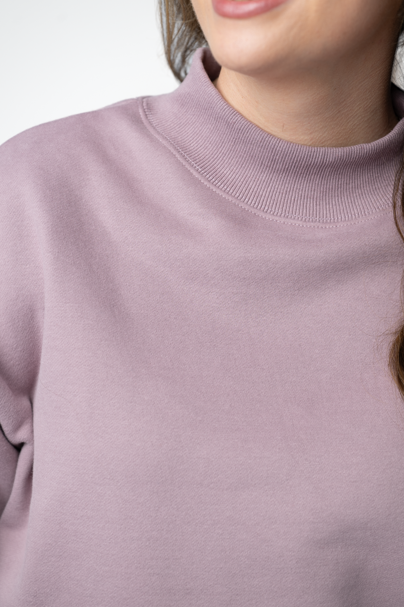 Marley Mock Neck Sweatshirt - Mauve