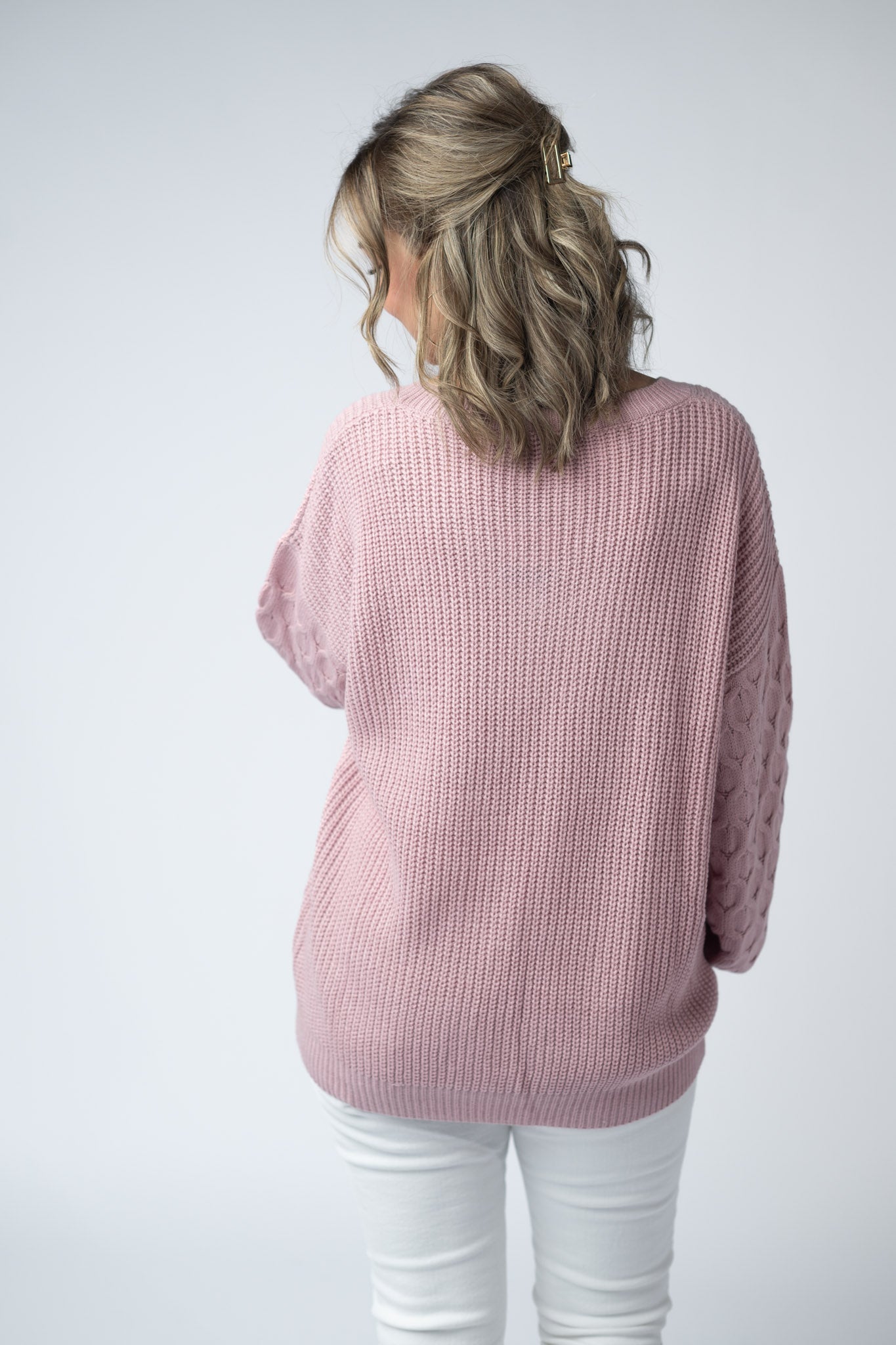 Talina Textured Sweater - Rose
