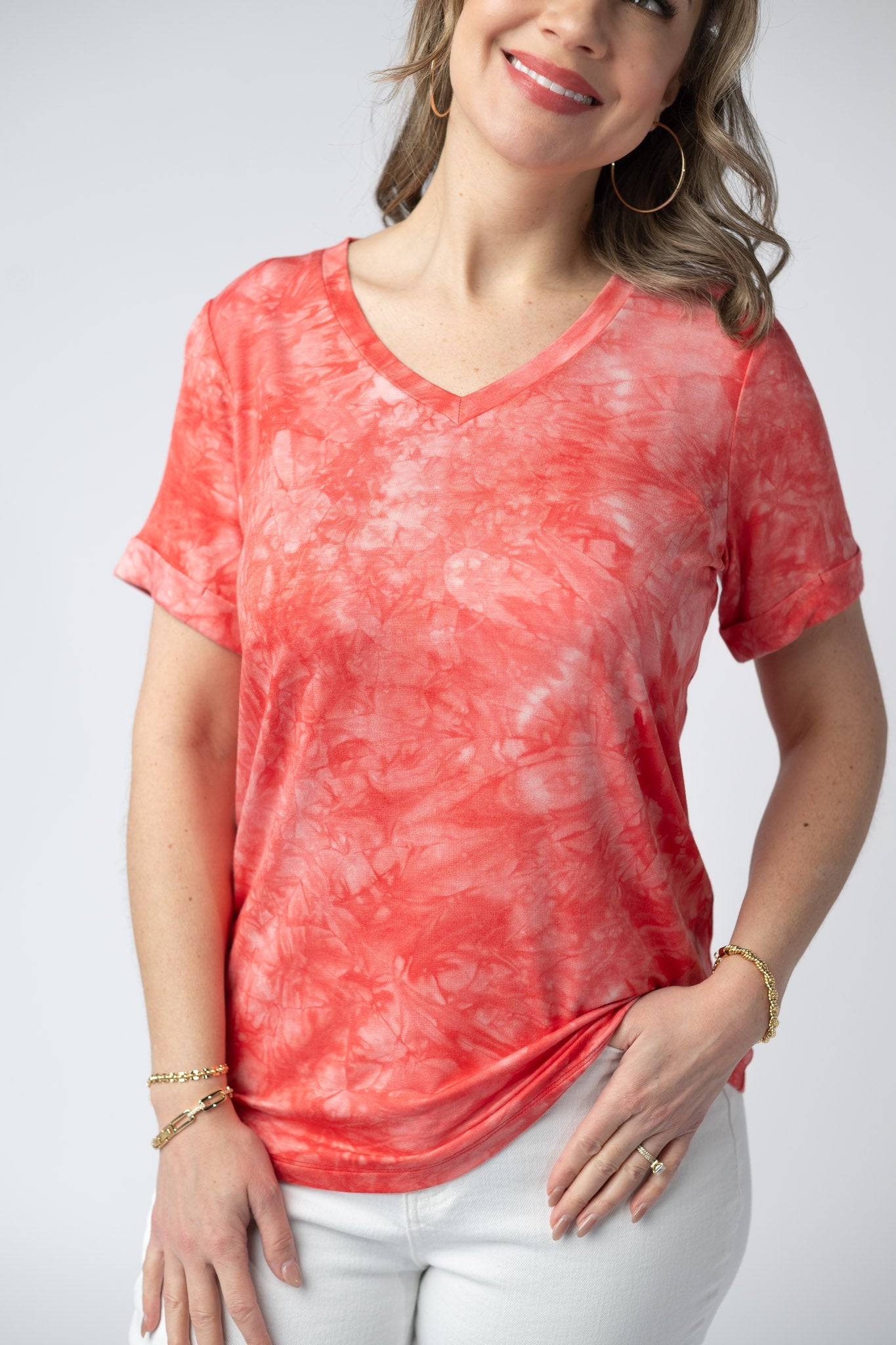 Sophie Top - Red Tie Dye