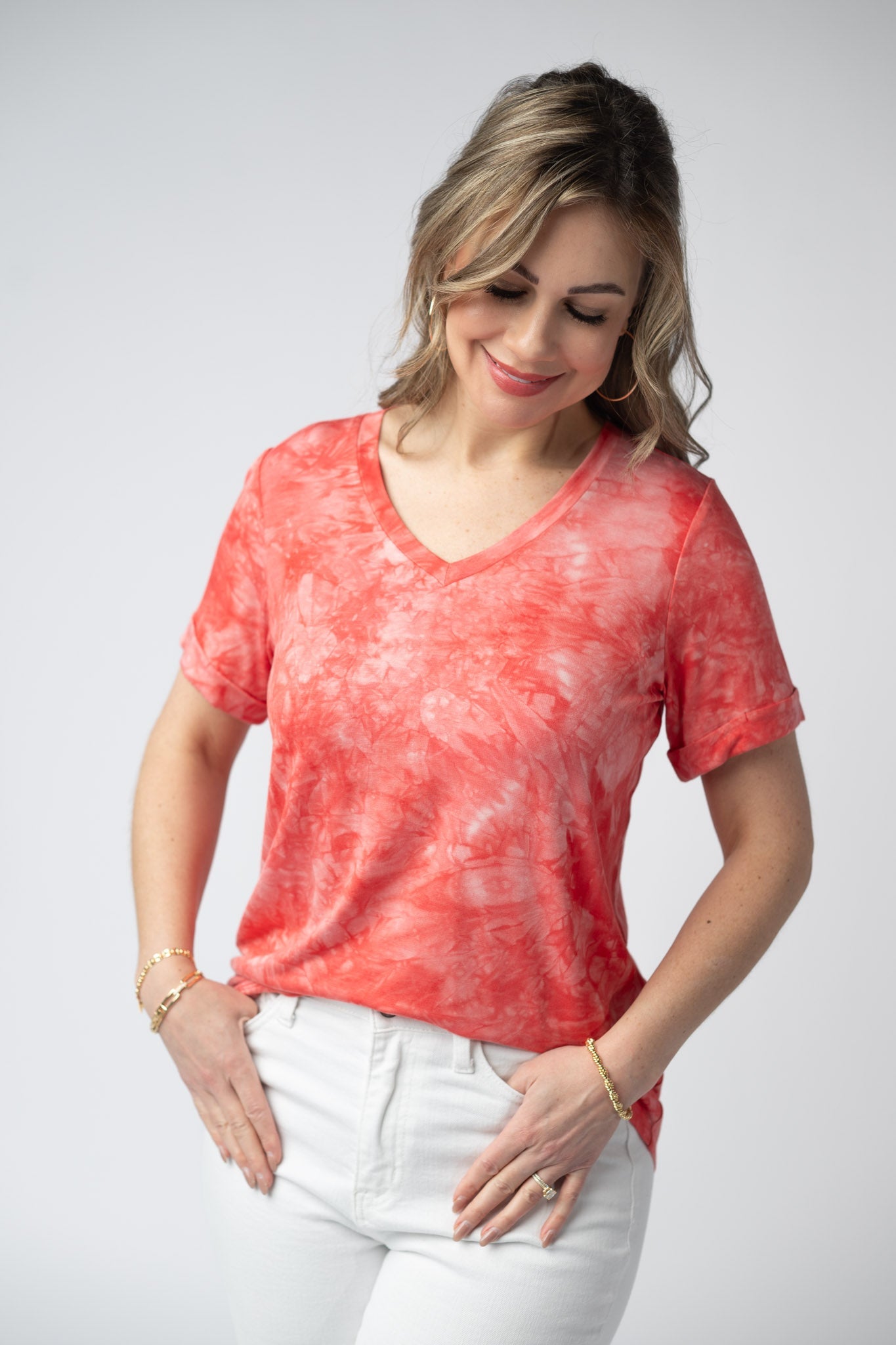 Sophie Top - Red Tie Dye