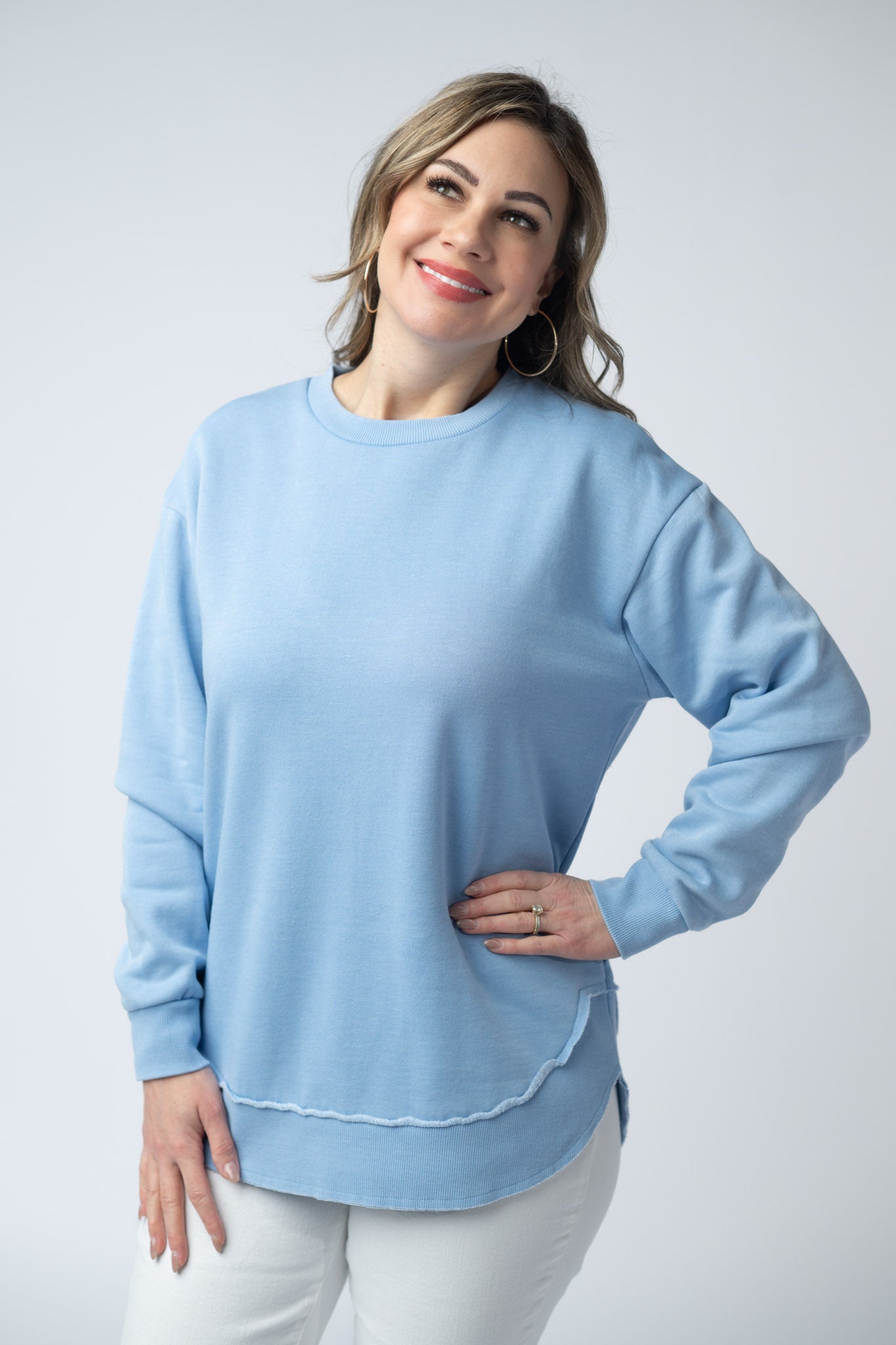 Vintage Wash Pullover - Dusty Blue