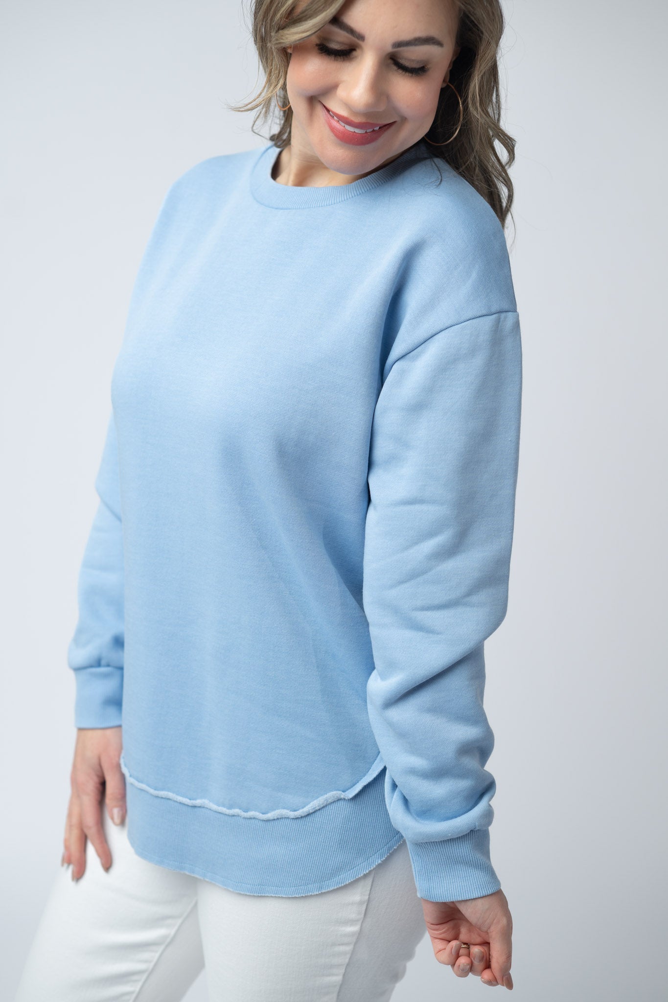 Vintage Wash Pullover - Dusty Blue