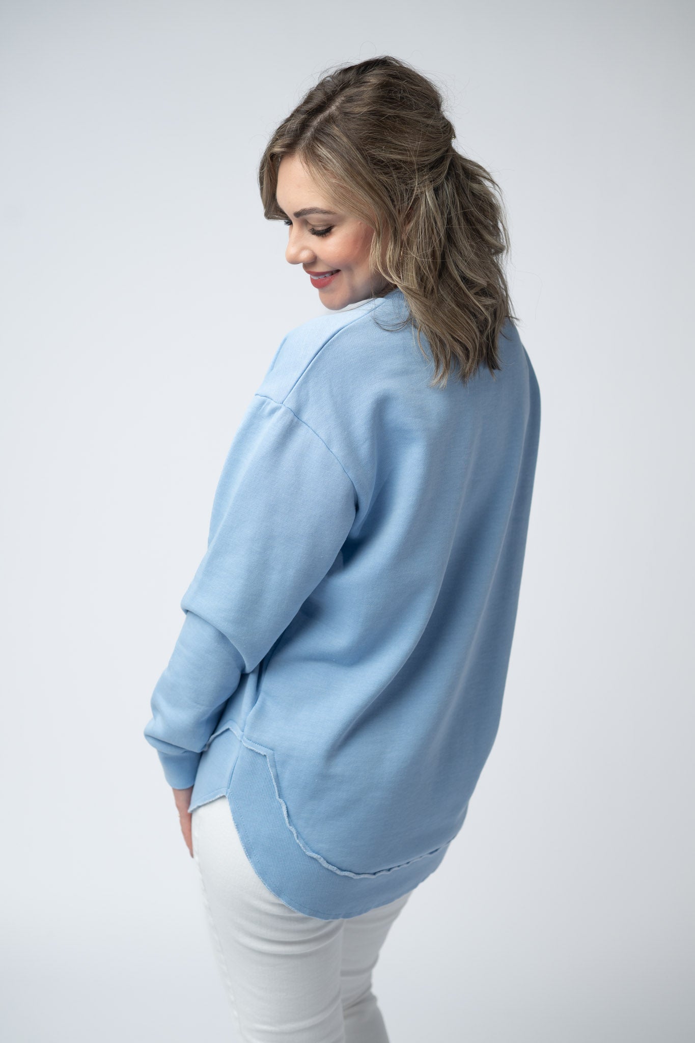 Vintage Wash Pullover - Dusty Blue
